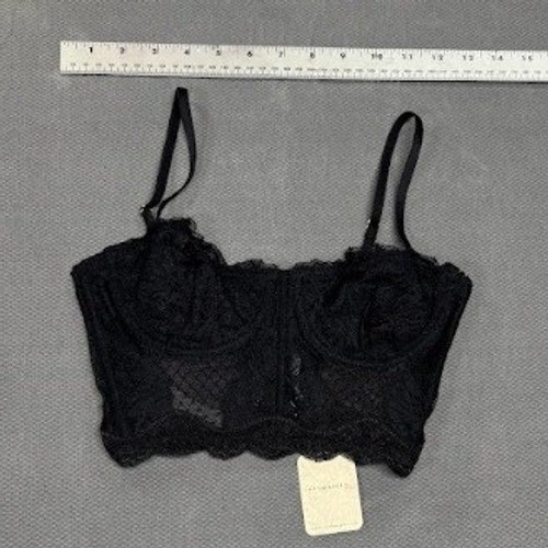 Free People Intimately Flora Lace Longline Bra Black Underwire XS OB9370 NEW