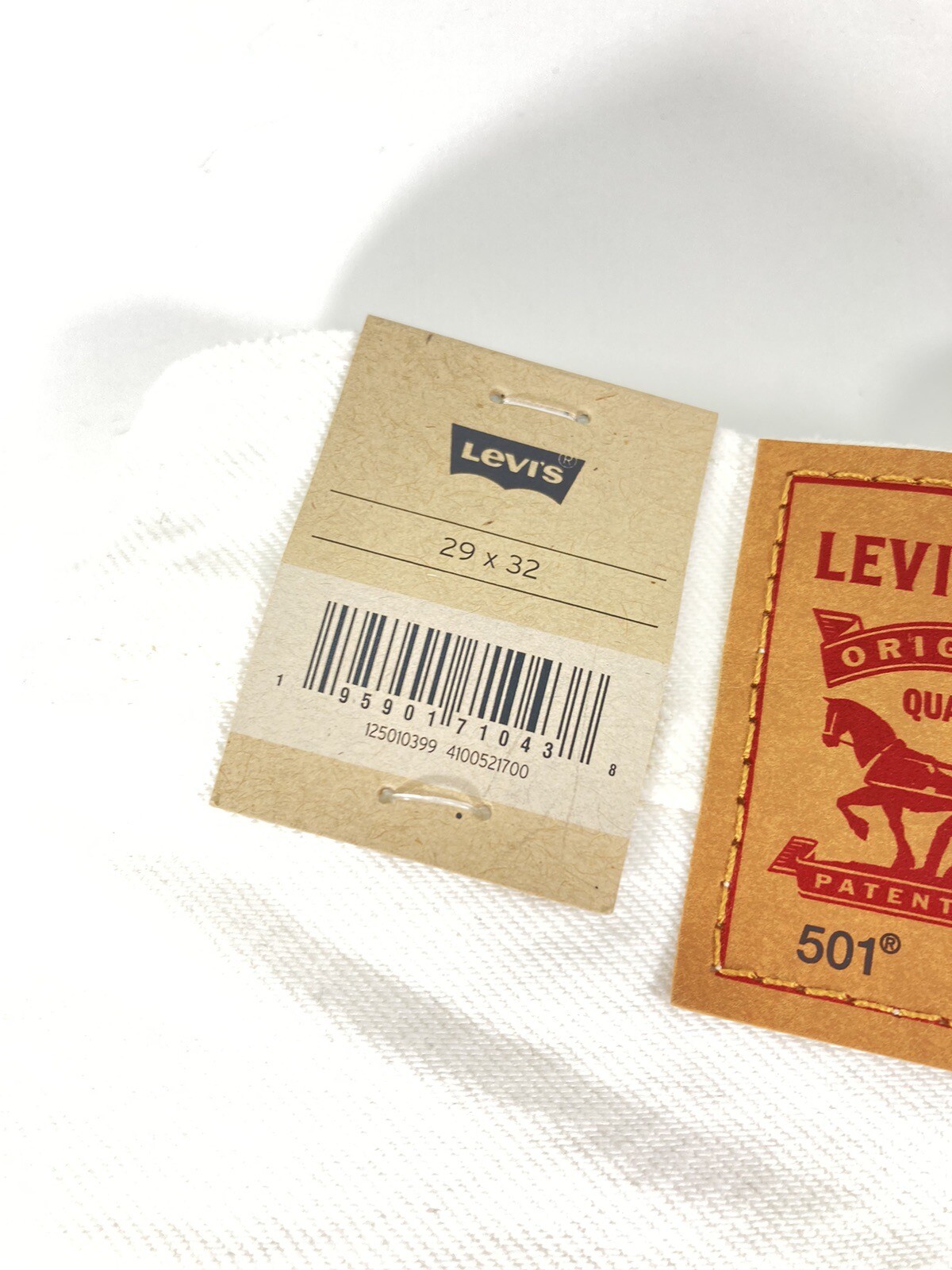Levis 501 Jeans Women Size 29X32 White Denim Distressed High Rise Cotton NWT