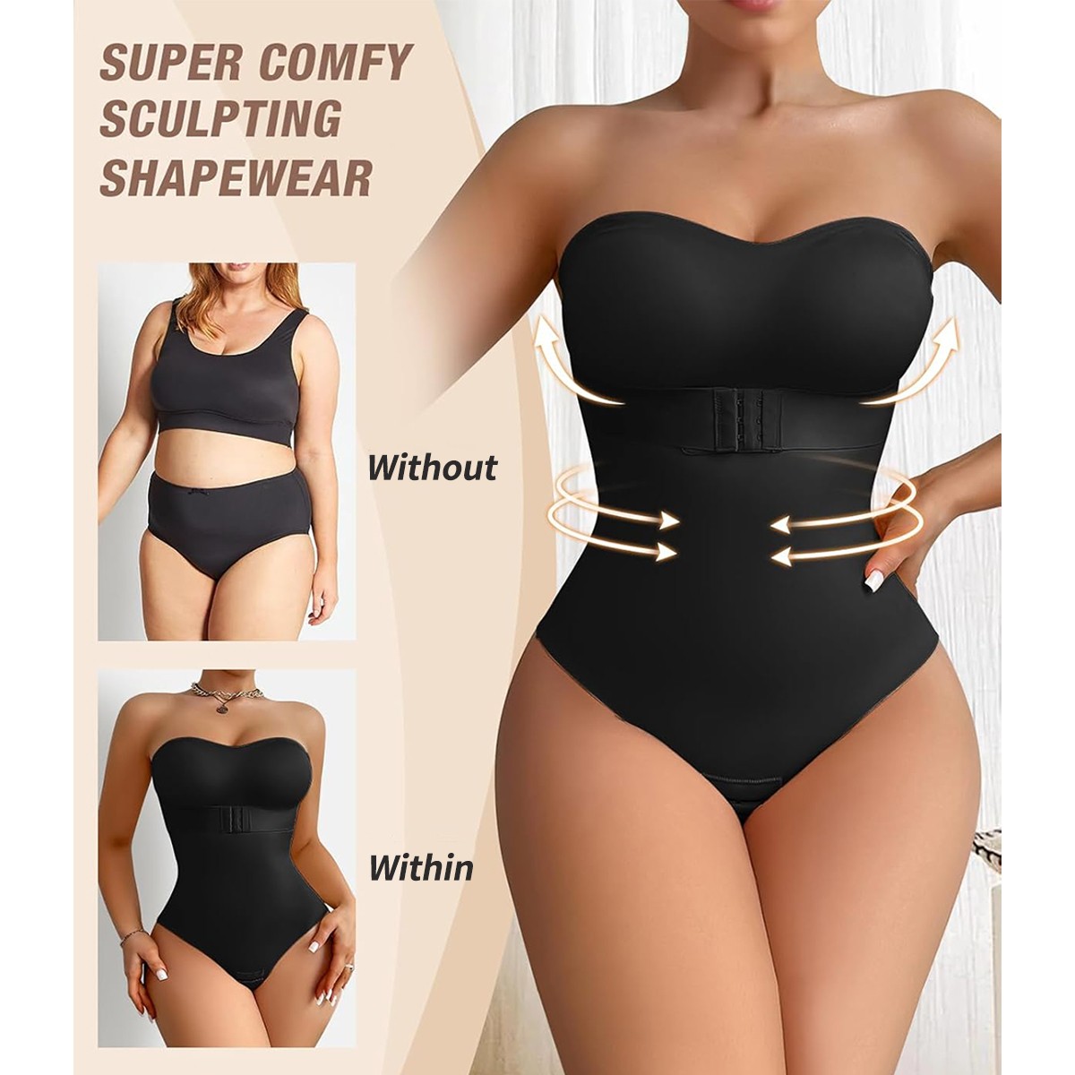 Strapless Shapewear Bra Bodysuit Tummy Control Strapless Bra Shapewear for Women