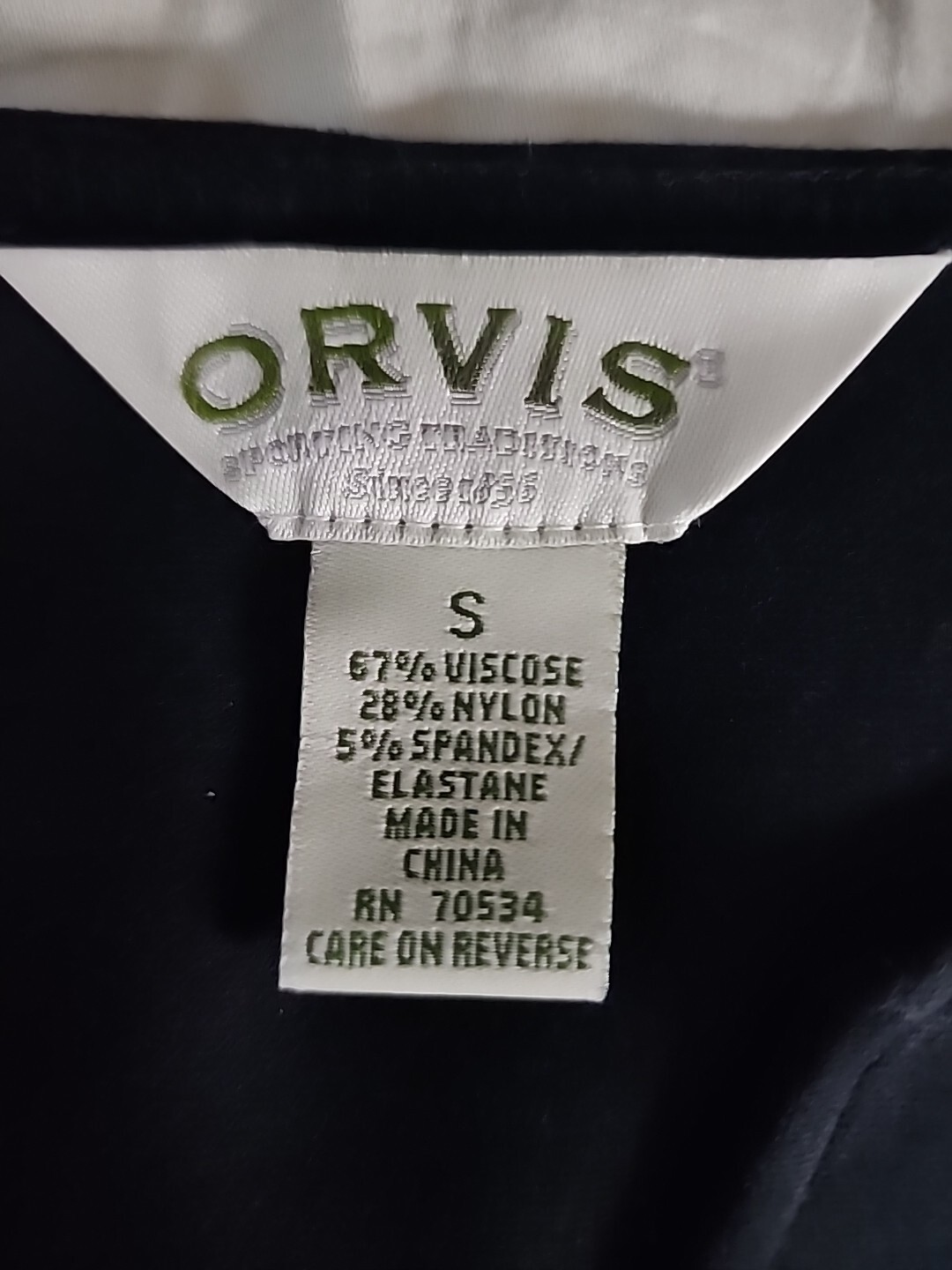 Orvis Black Dress Size Small, Viscose, Spandex & Nylon Super Stretchy NWOT