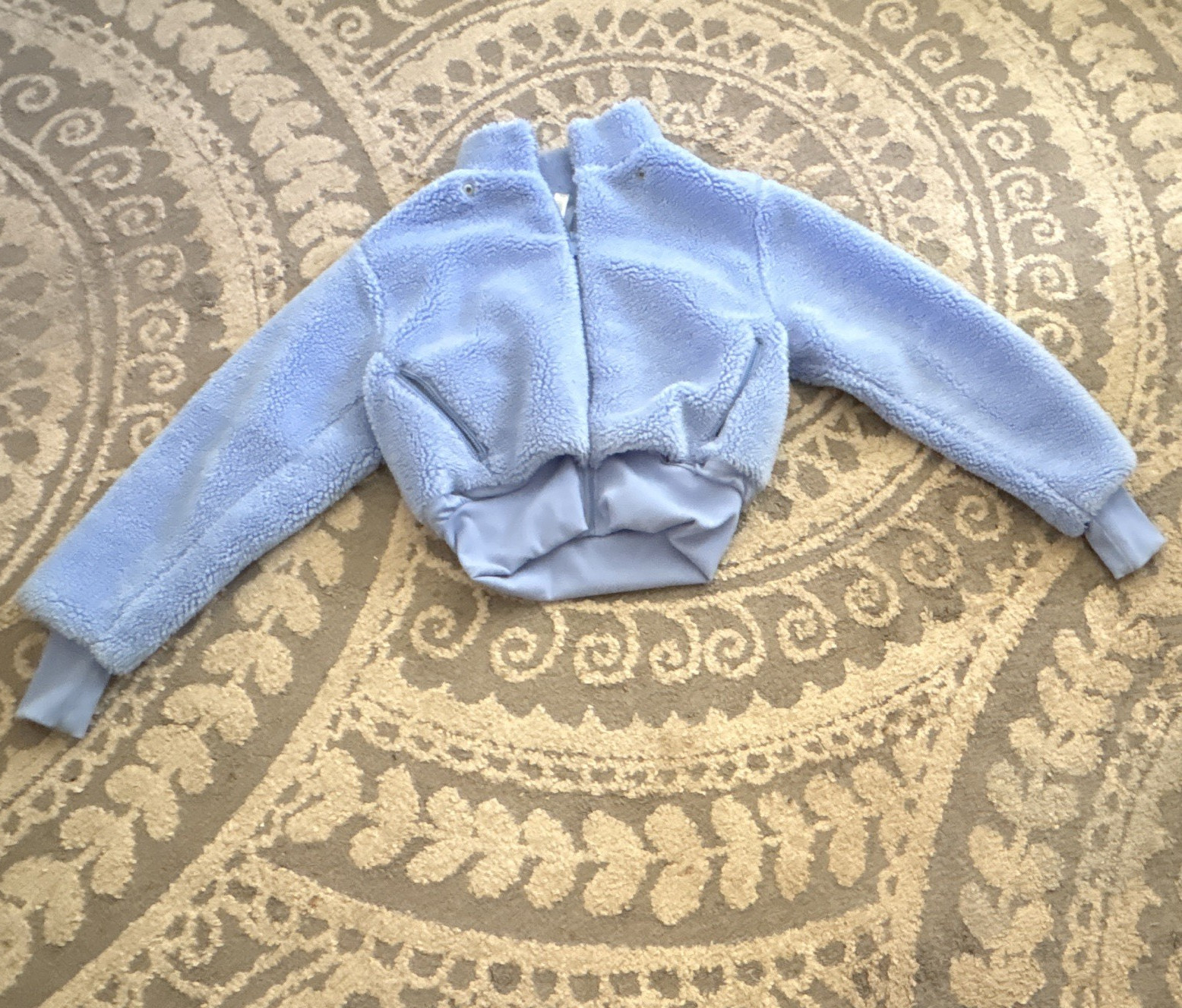 Alo Yoga Sherpa Full Zip Jacket Womens XS Blue Solid discontinued color
