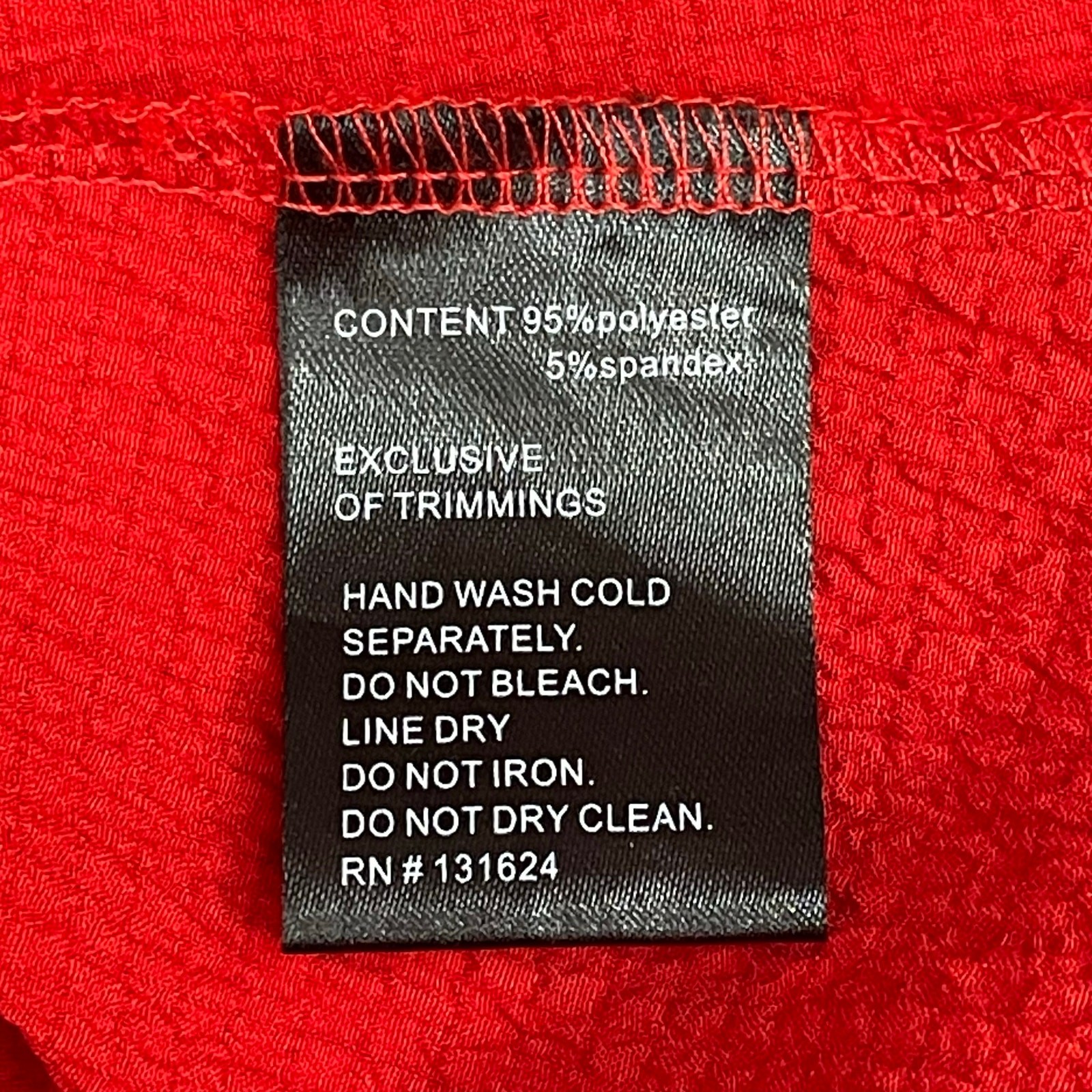 Calessa Red Blended Fabric Tunic Top Size Large