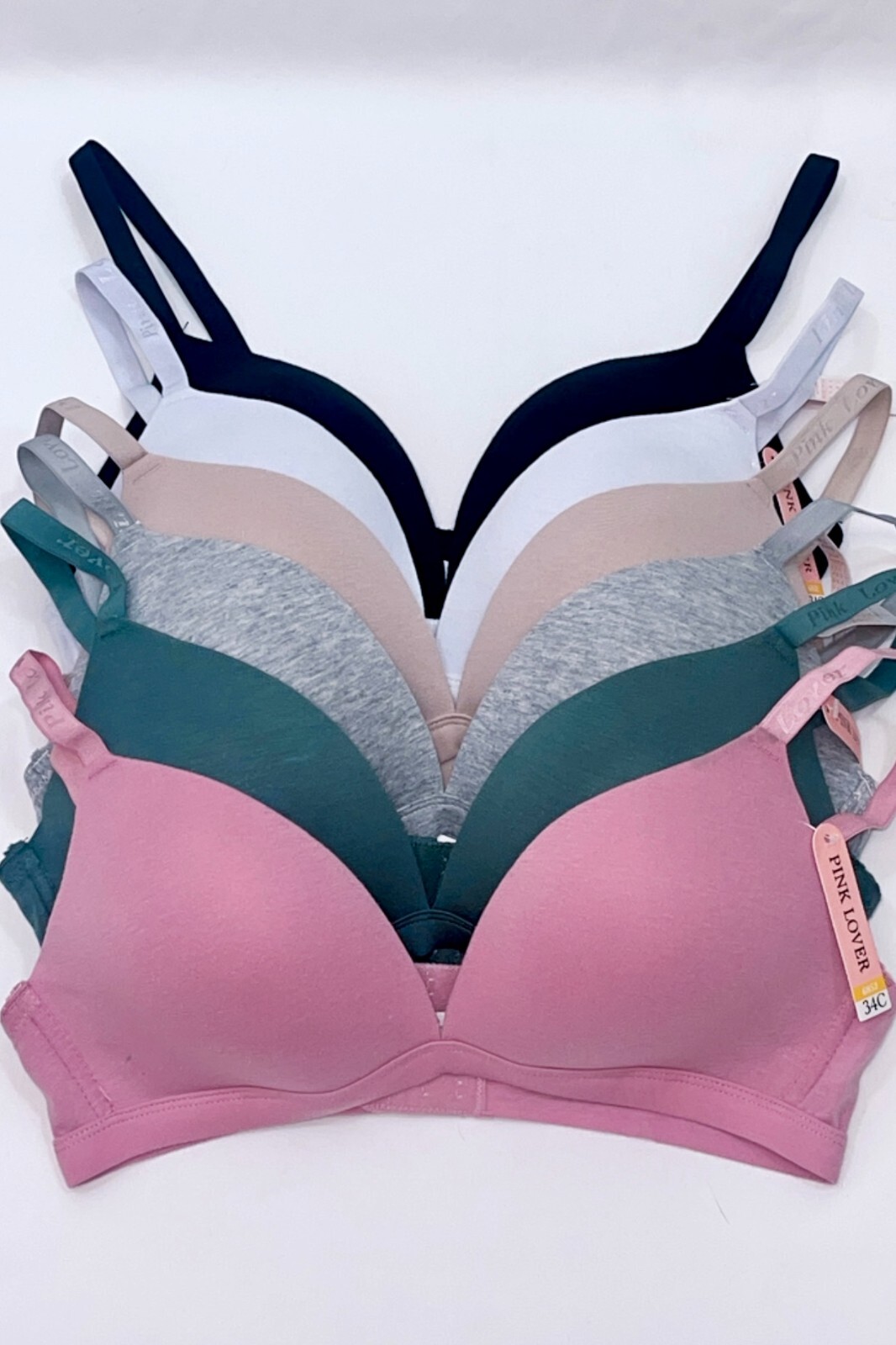 Lot 6 pack Women’s Cotton Full Coverage Wirefree None padded Plunge Bra 32-42C