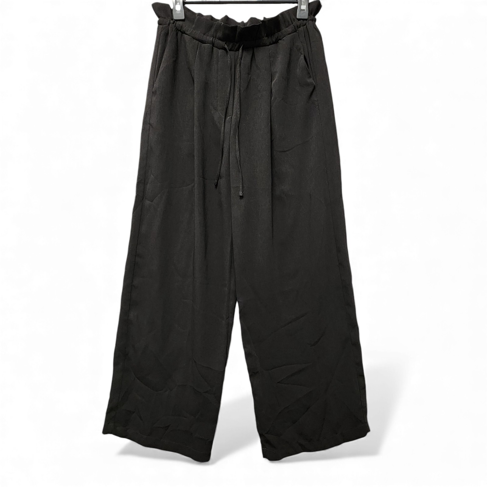 Elodie Wide Leg Drawstring Pull On Pants Womens Medium Loungewear Minimalist