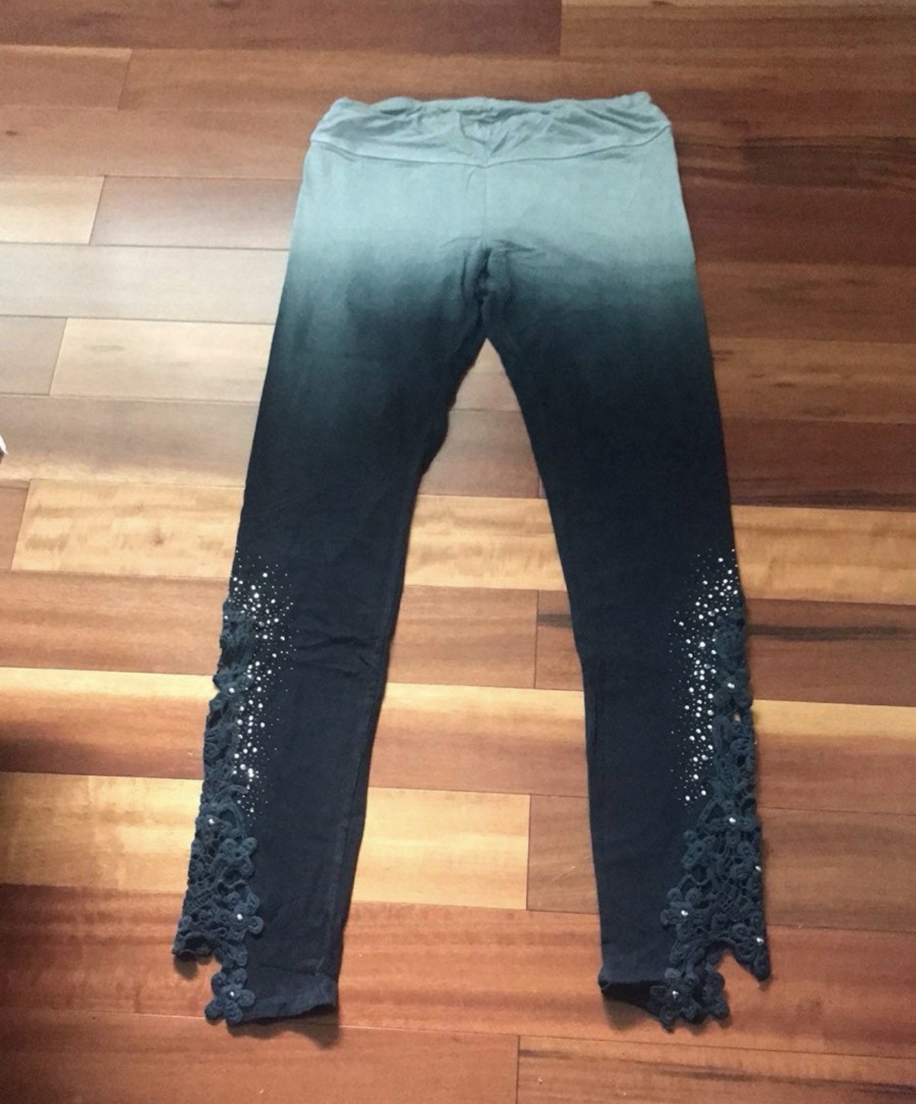 Vocal 95% Rayon 5% Spandex stretchy two tone Grey and Black Leggings
