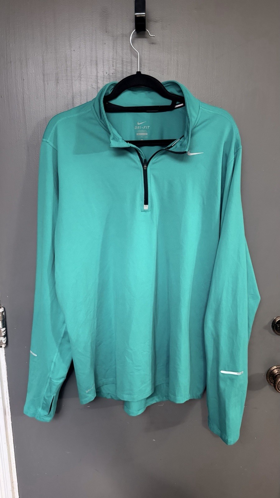 NIKE Dri-fit running womens green half zip size XL
