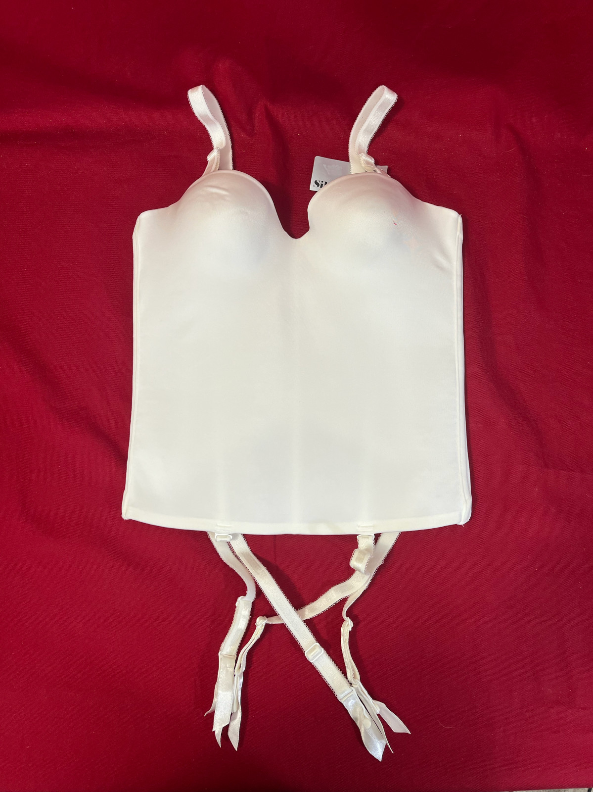 SILVIA – BUSTIER / BRALETTE W/ ATTACHED GARTERS, Various Sizes & Colors, New