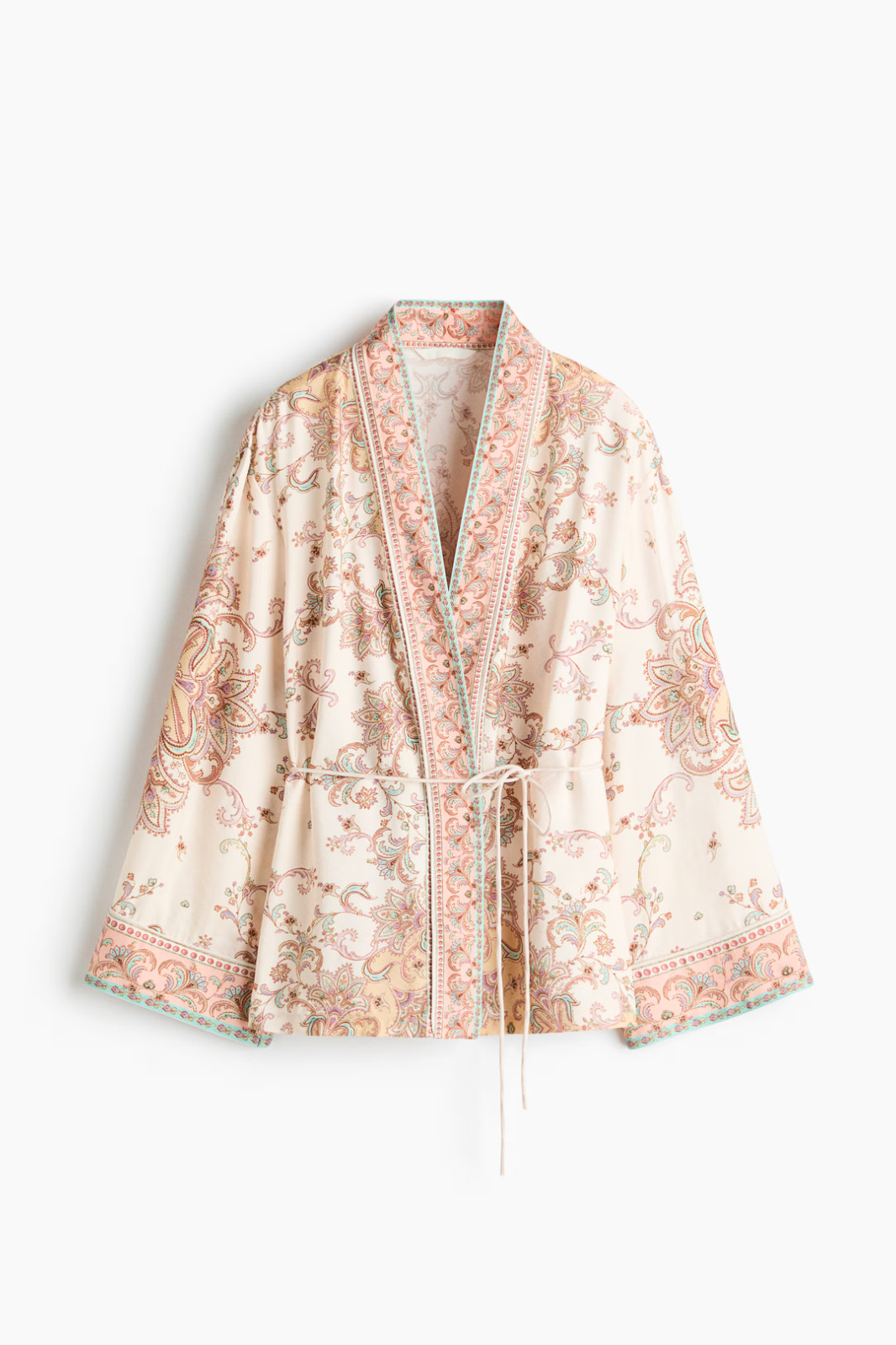 H&M Casual Wrap Jacket For Women (Pale pink/Paisley pattern)