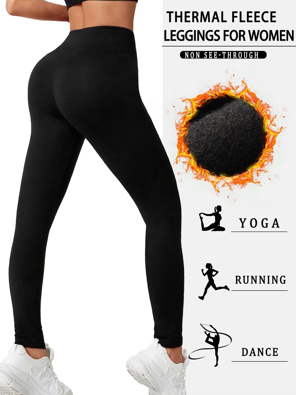Women’s Thermal Fleece Lined Leggings. Super Soft Low Rise Design Perfect for Yo