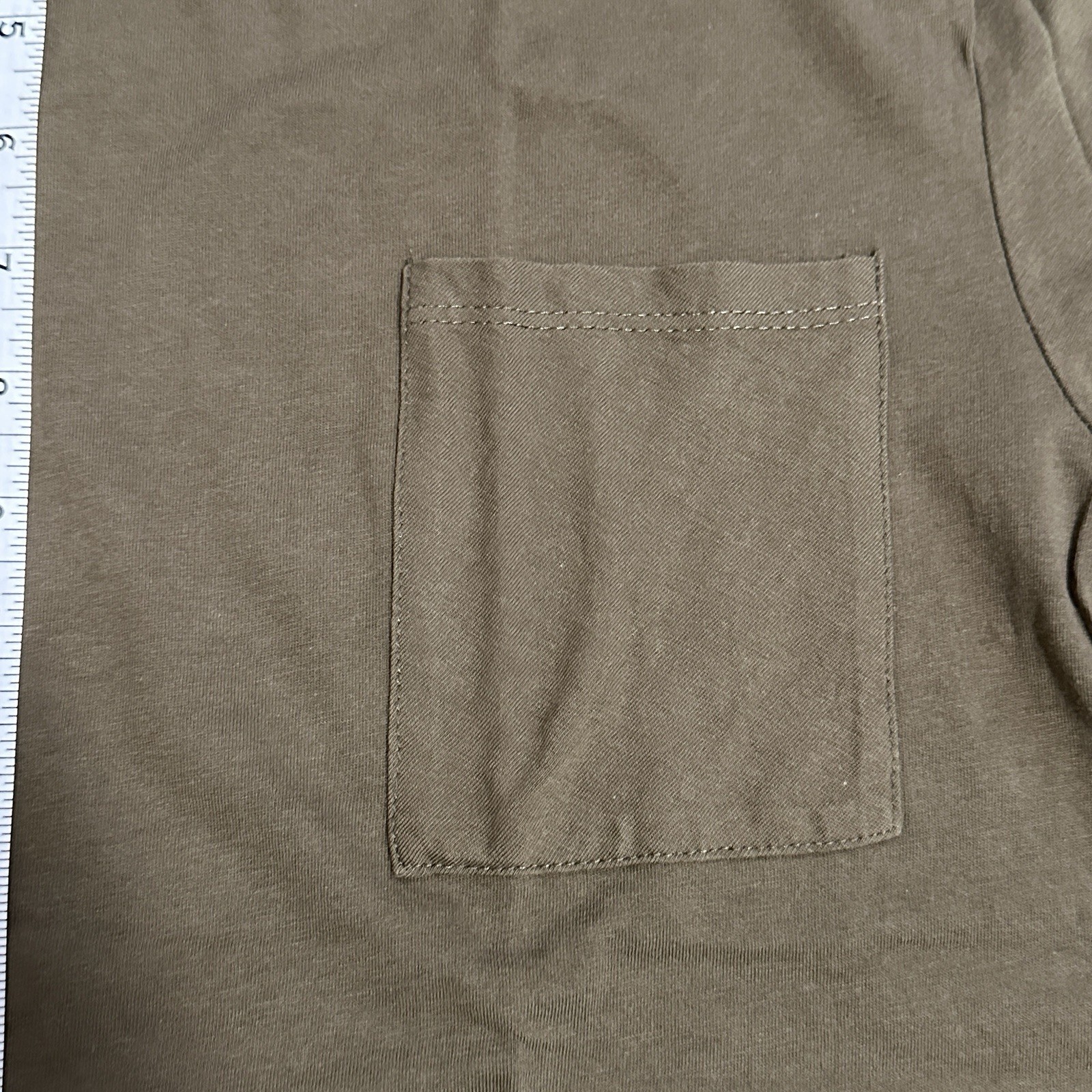 Zara T-Shirt Women’s Green Short Sleeve Pocket Crew Neck Sz S 100% Cotton