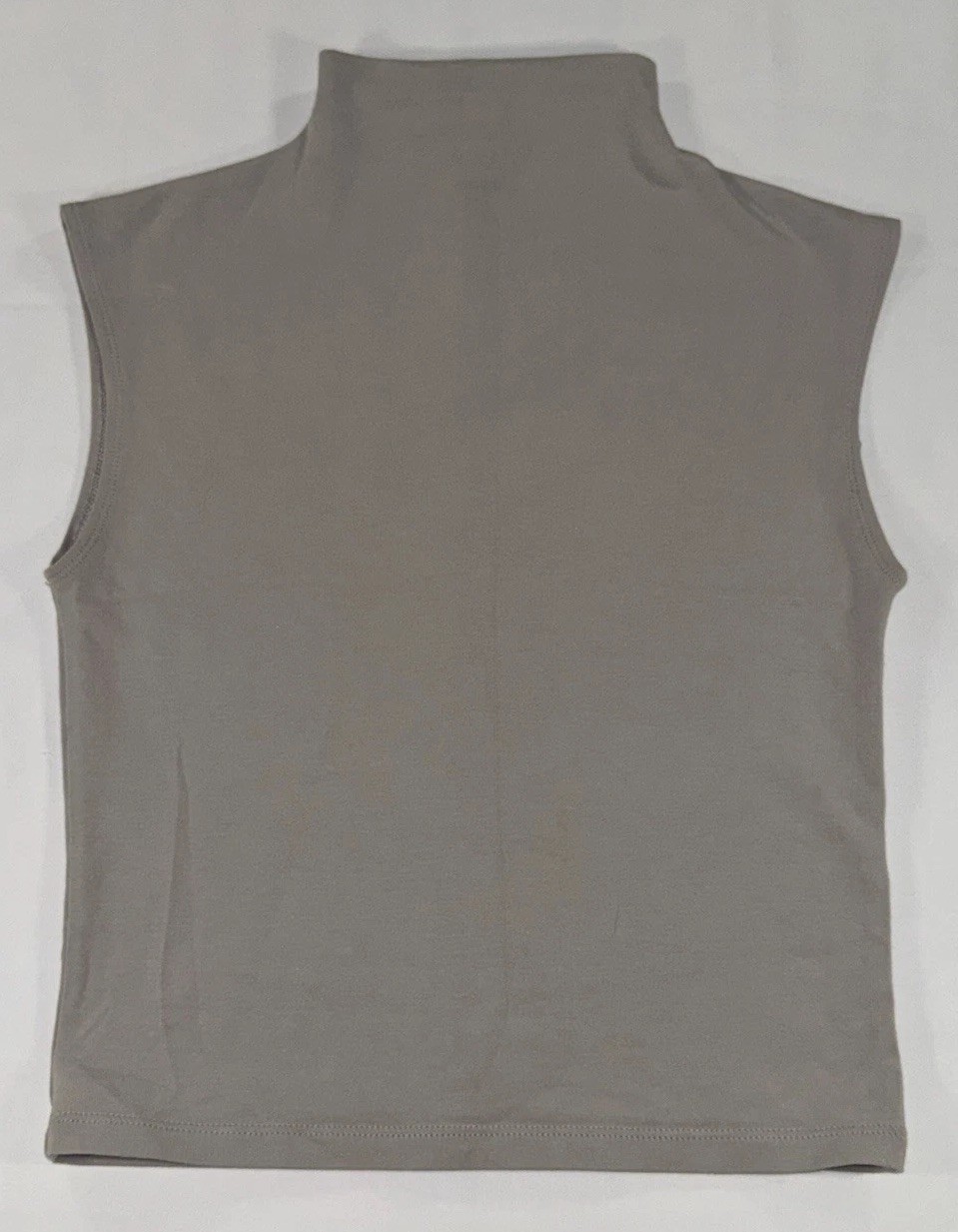Madewell Women’s S Weathered Concrete Solid Knit Mock Neck Sleeveless Tank Top