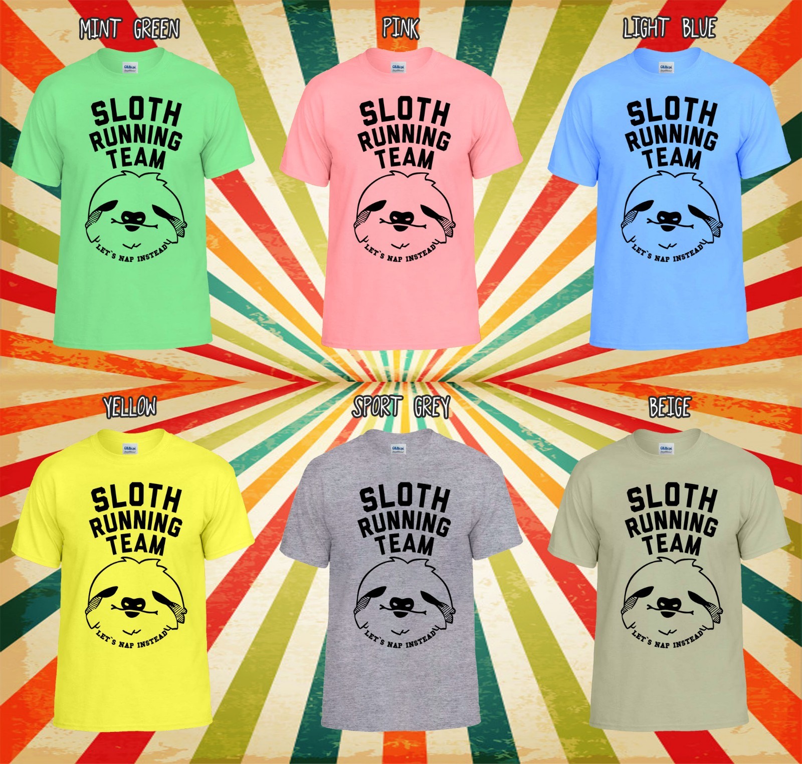 Sloth Running Team Novelty Cool Men Women Vest Tank Top Unisex T Shirt 1125