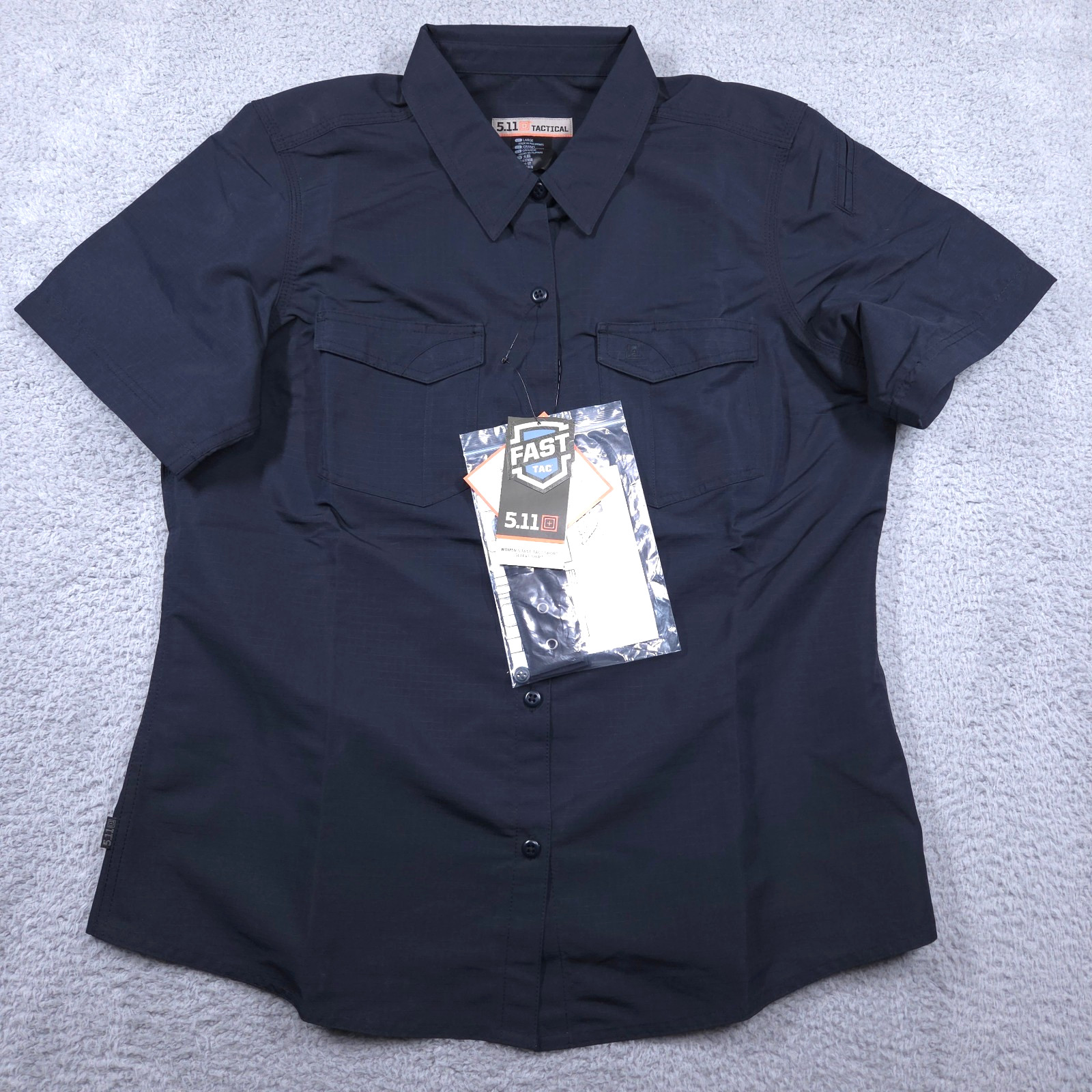 511 Tactical Shirt Women’s Large Fast-Tac Short Sleeve Dark Navy Ripstop NEW