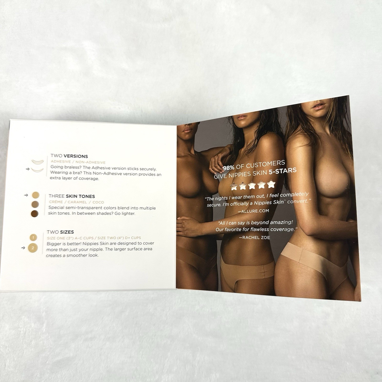 Nippies Skin B-SIX Nipple Cover Silicon Size 2 L/XL D+ Cup 4” CREME COLOR 1 Pair