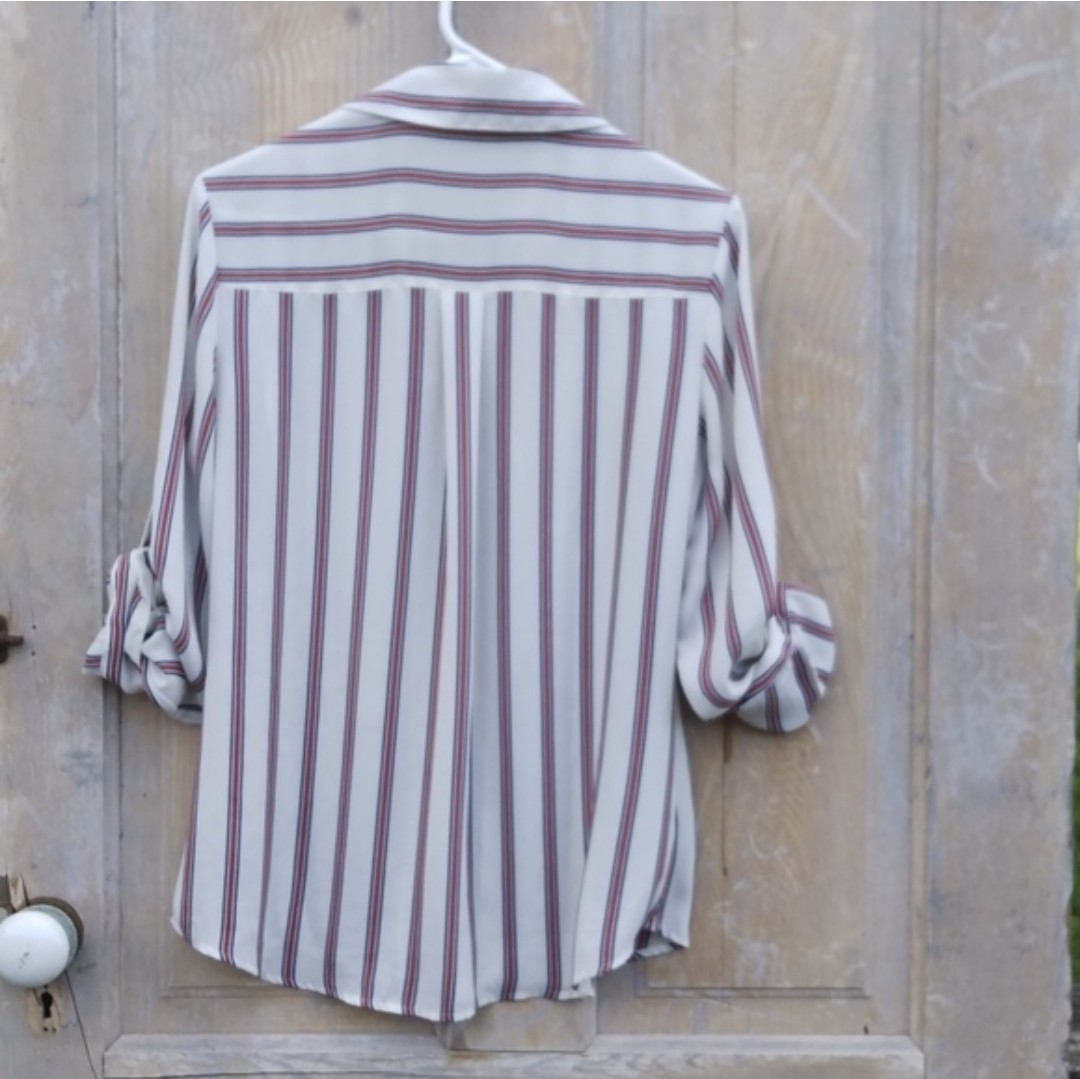 Red And Navy Blue Striped Portofino Shirt Size S