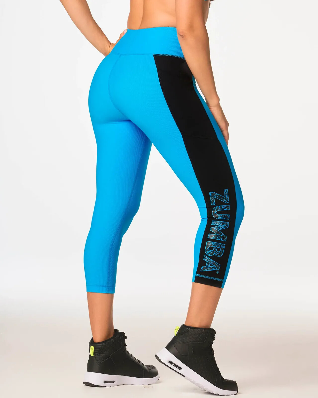 Zumba Destination Zumba Crop Leggings – Sea Me Stuntin Blue ~ XS S M L XL