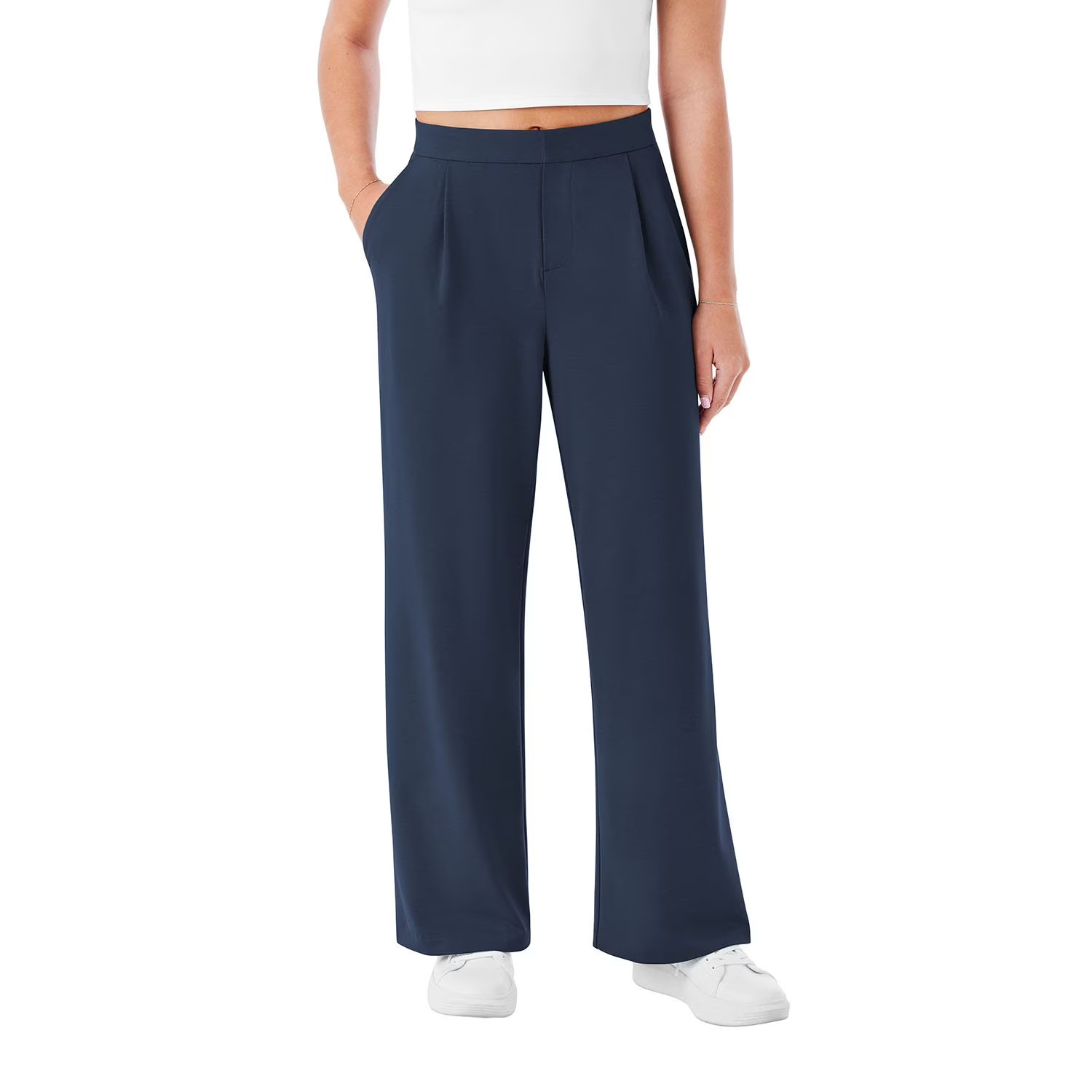 Member’s Mark Women’s Modern Wide Leg Trouser Size M Blue