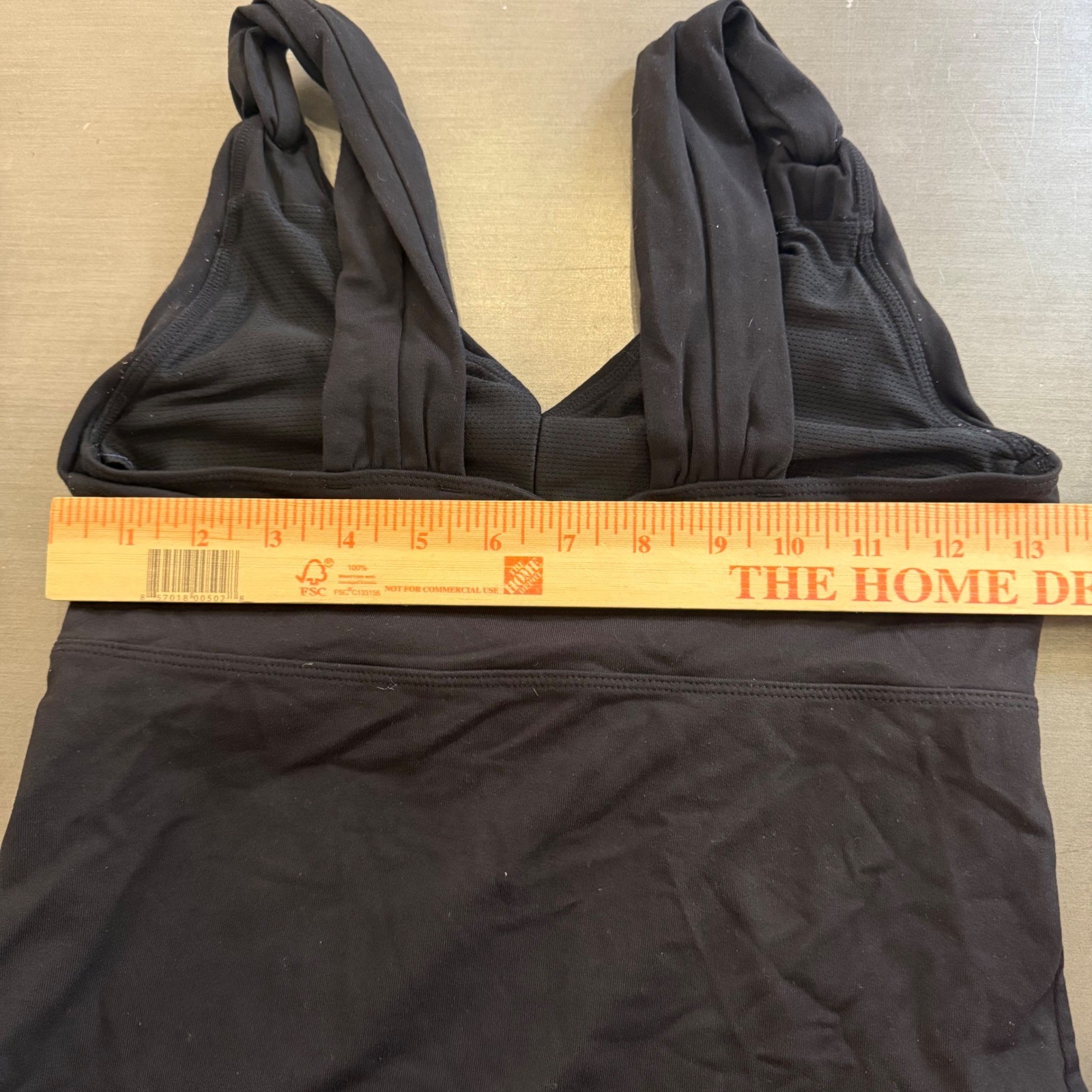 Athleta Black V Neck Gathered Bust Tank Top Size S Activewear