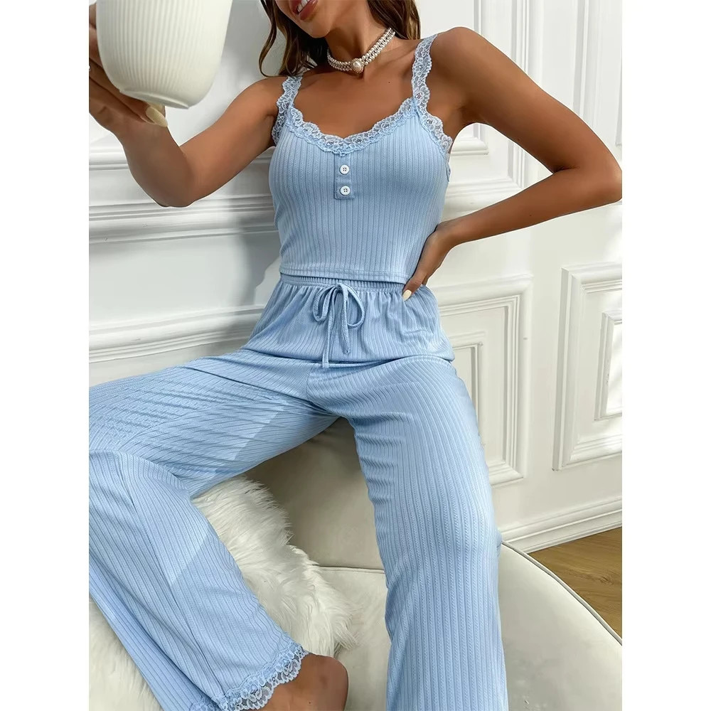 Autumn and winter new sleepwear set for European and American women fashionable