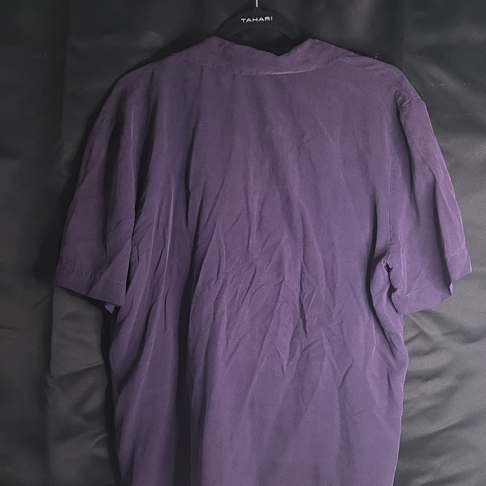 Liz Claiborne Collection Purple Silk Collared Button-Down Blouse Pockets 14