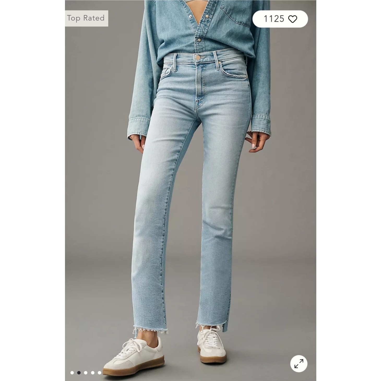 Mother Light Wash The Insider Crop Step Fray Jeans Limited Edition Wash Size 26