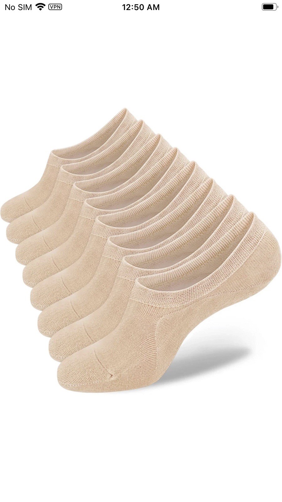 Womens No Show Socks 4Pairs Ondo Low Cut Non-Slip Socks Invisible Cotton ASAD