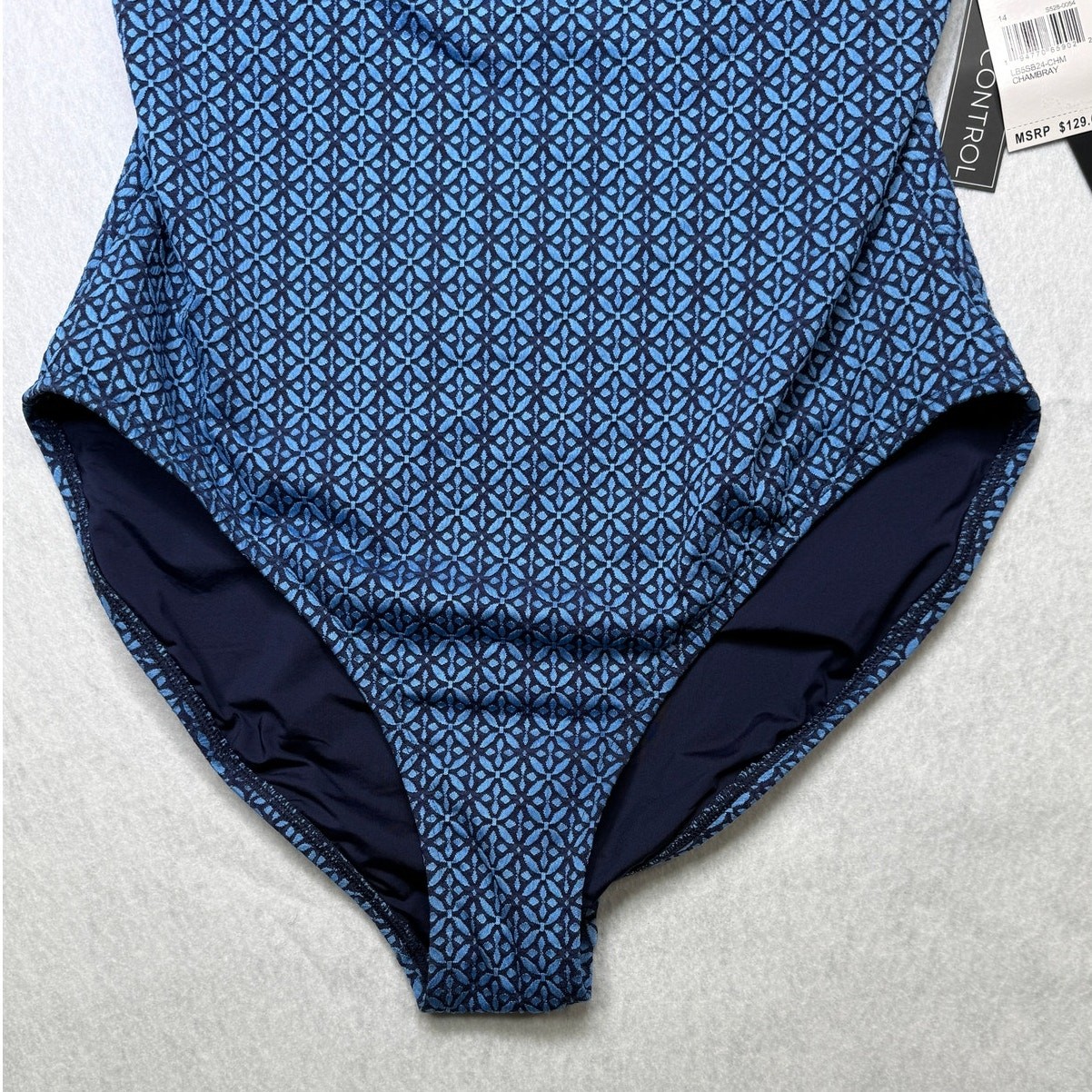La Blanca Women’s Charmed Coast Lingerie Mio One-Piece Swimsuit Blue 14 $129