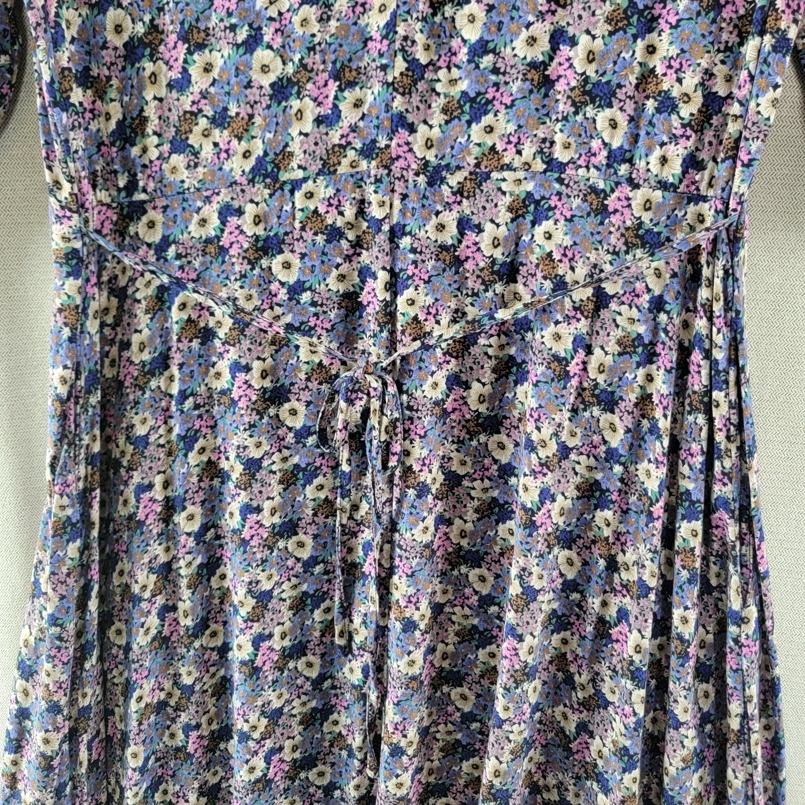 Natural Life Womens Dress Button Front Maxi Smocked Sleeve Shirt Size Medium