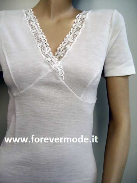 3 Women’s Gicipi short Sleeve IN Warm Wool With Forma Breast with Lace – 424MC