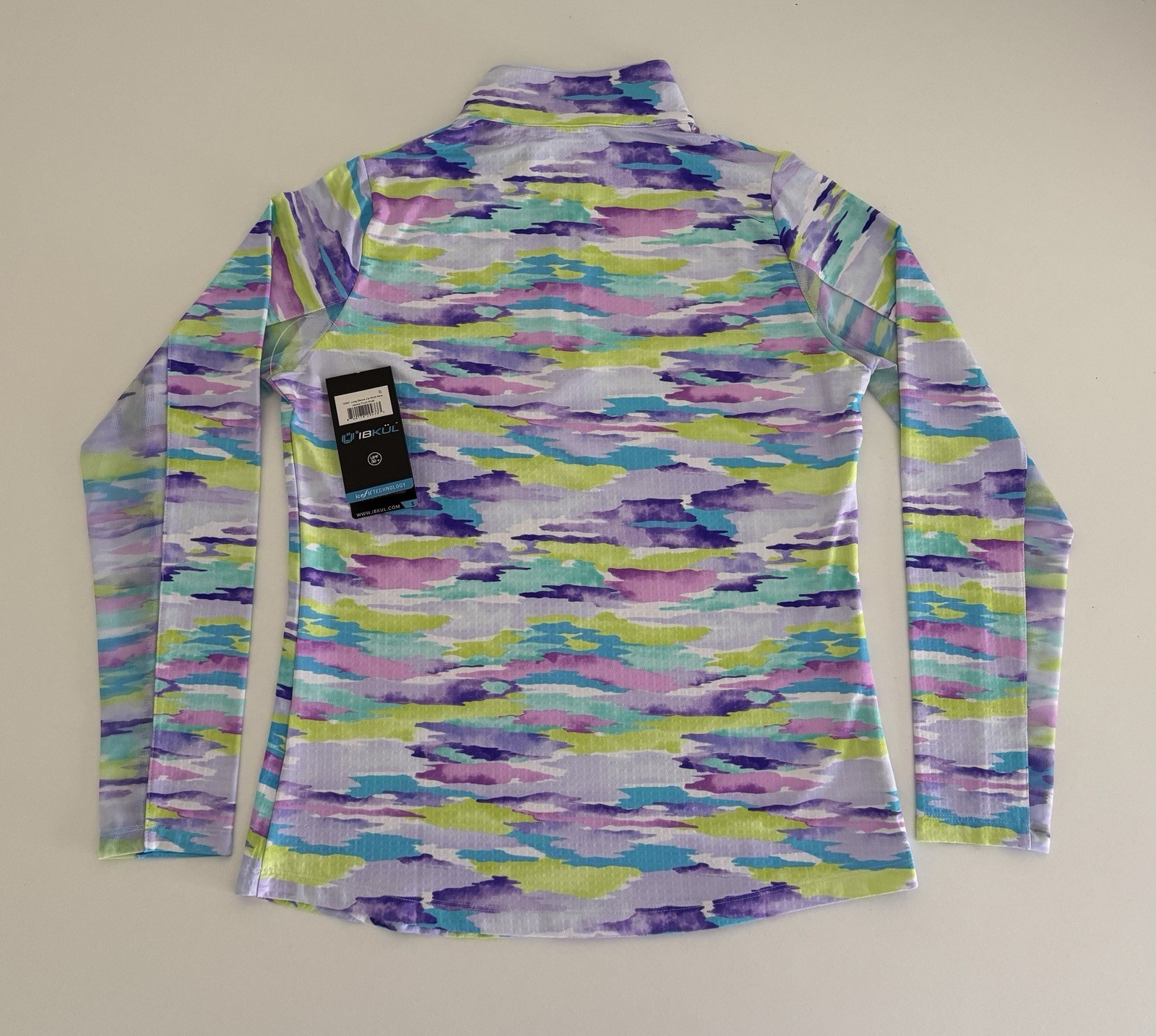 NWT IBKUL Golf Tennis Pullover Top XS S XXL Activewear Long sleeve Mesh Purpe E5