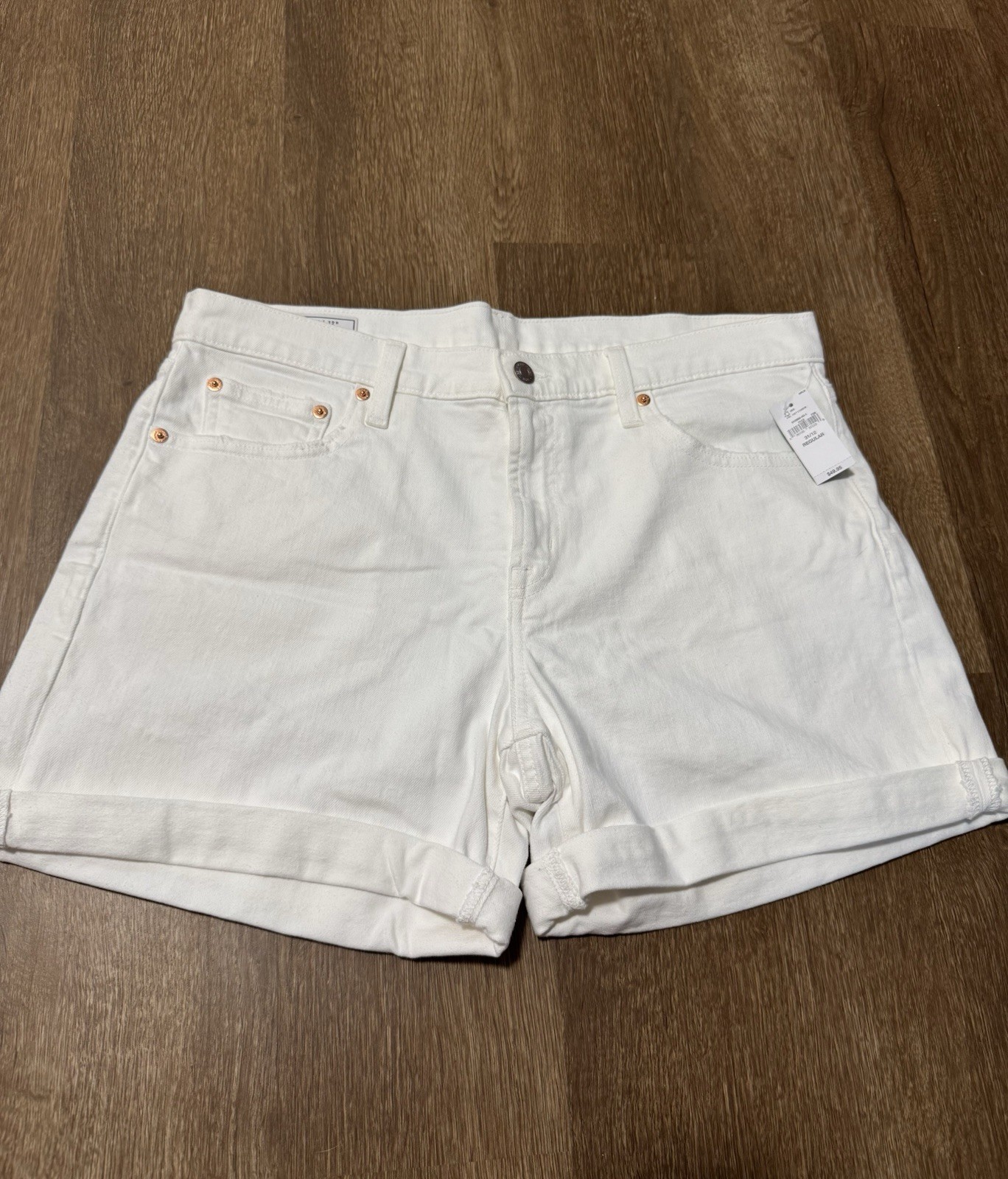 Gap Women’s White Denim 5” Girlfriend Mid Rise Shorts Size 12