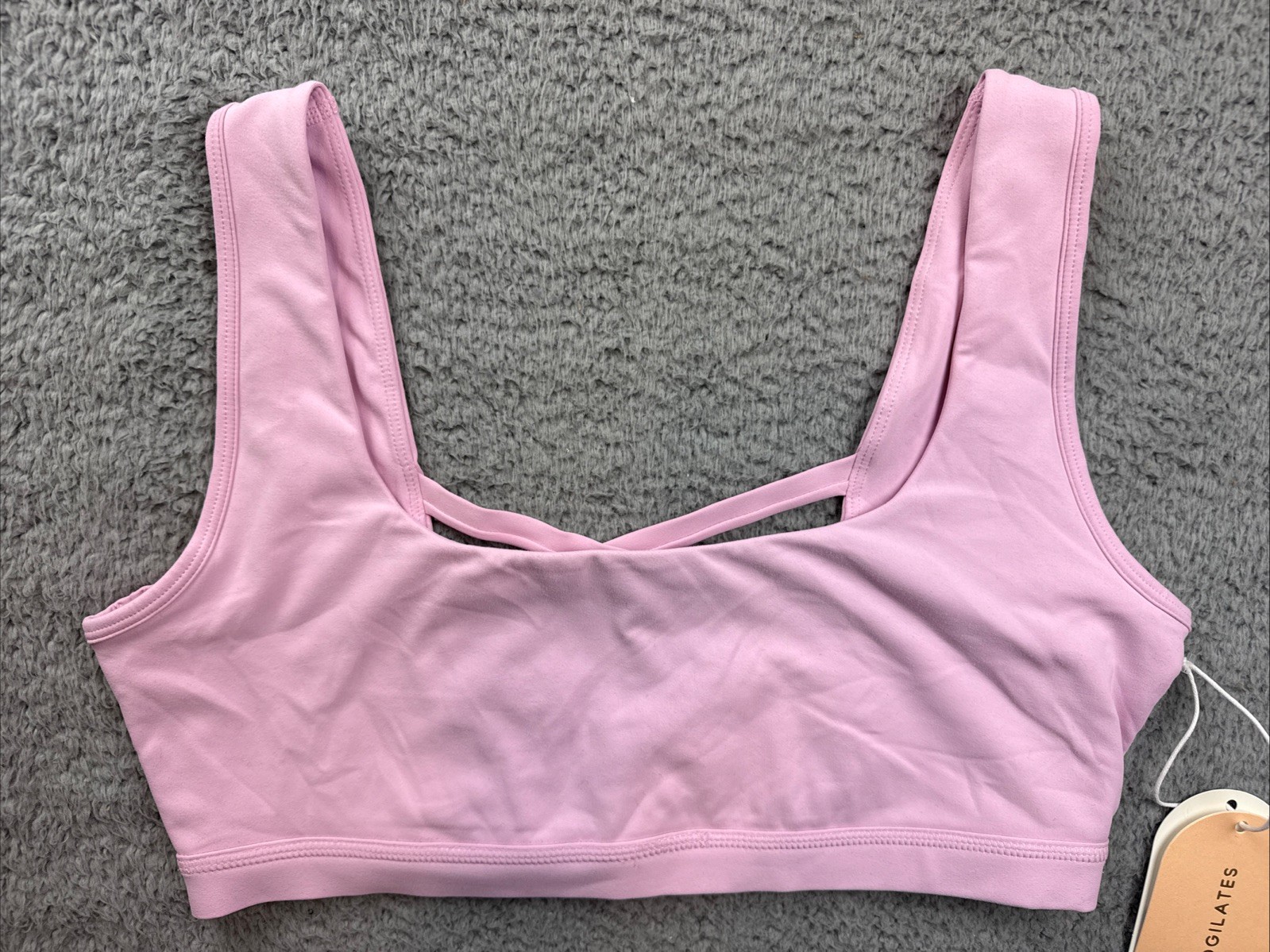 Blogilates Womens XL Lilac Snow Crisscross Bra Square Neck