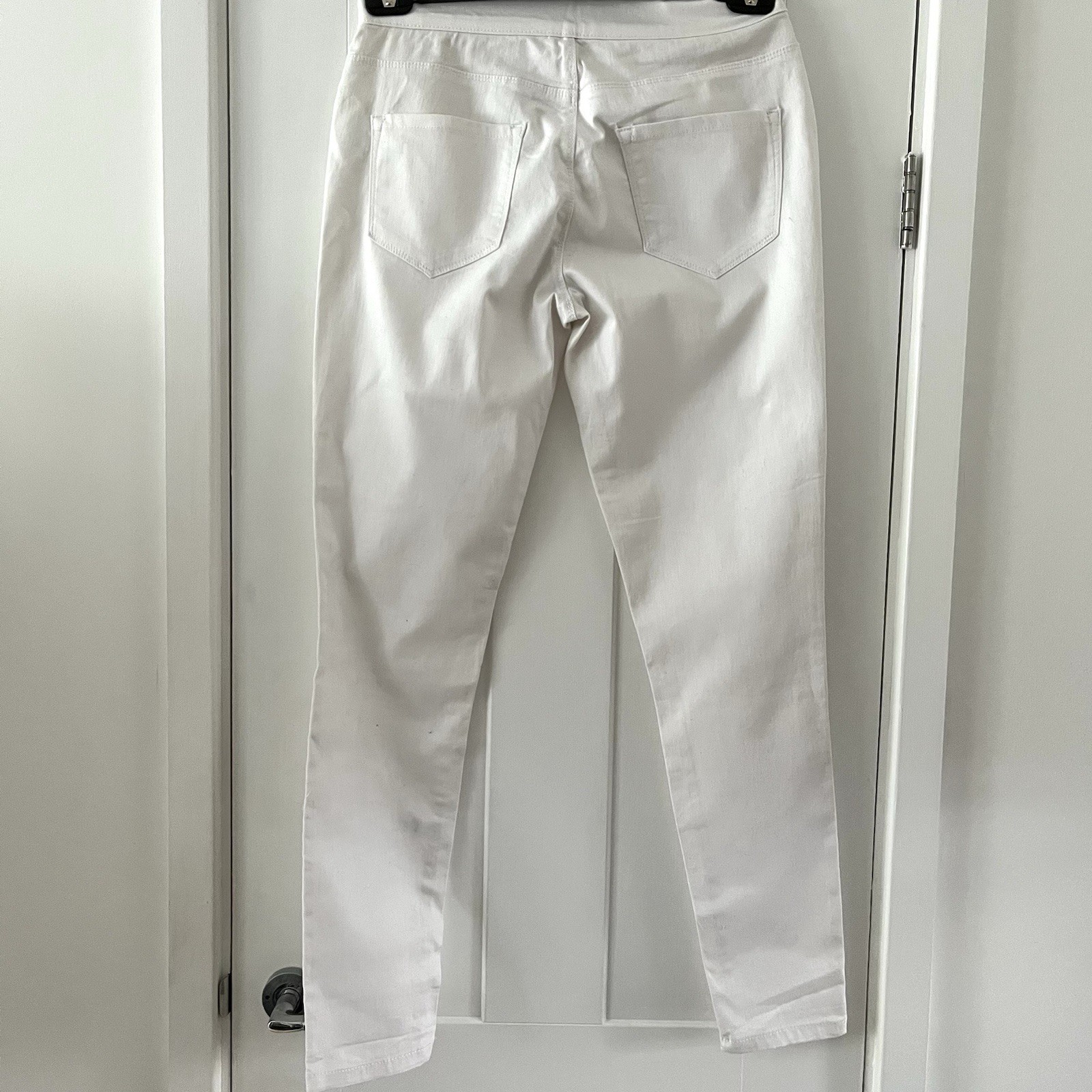 George Size 10 White Stretch Cotton Skinny Jeggings Back Pockets