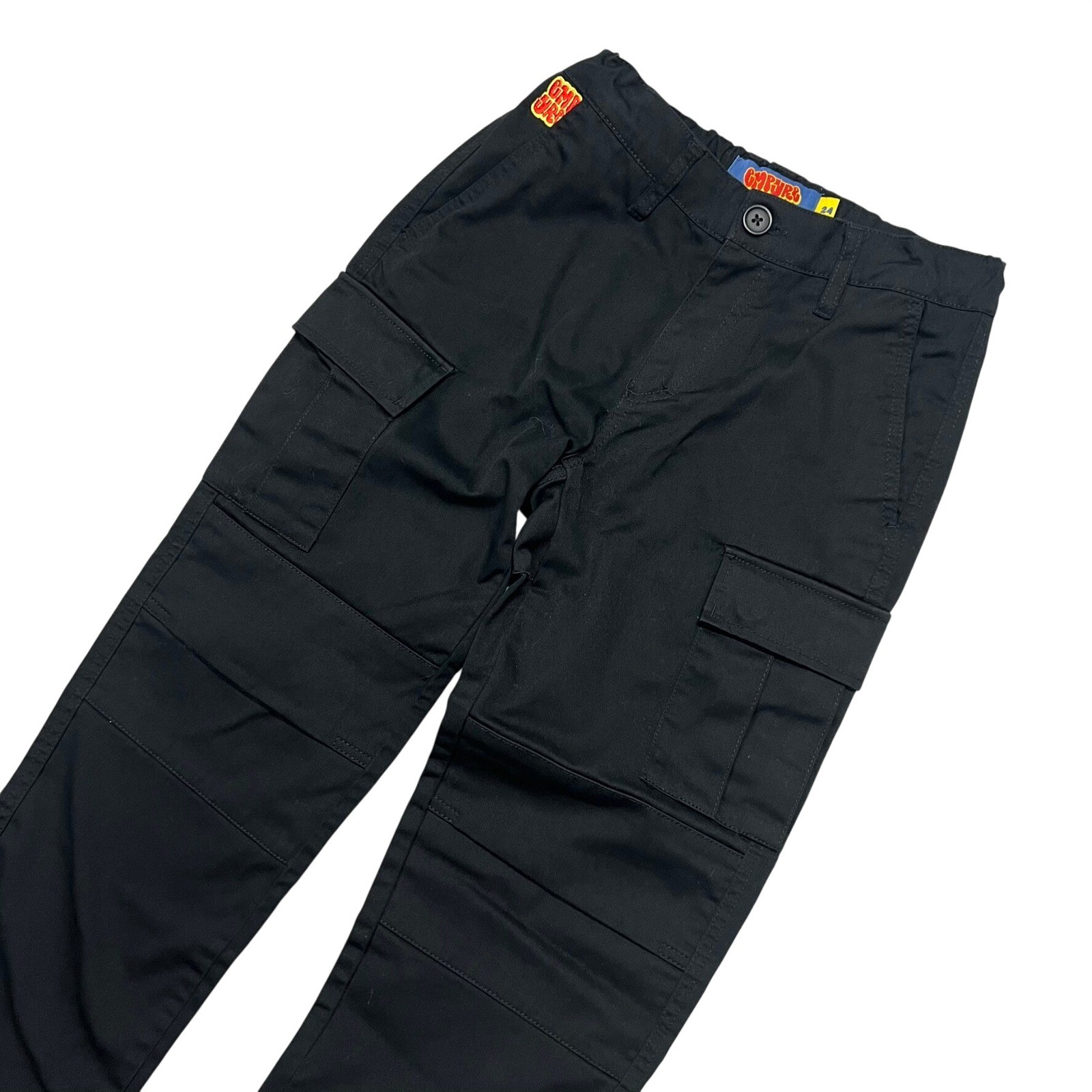 Empyre Relax Black Cargo Pants Womens Size 24 Streetwear Utility Straight Leg
