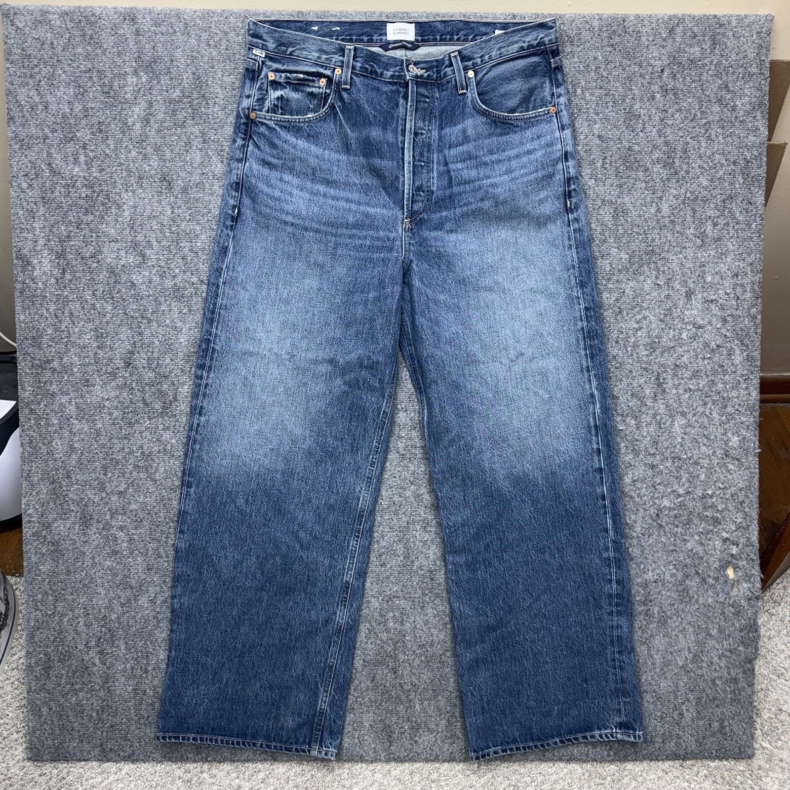 Citizens of Humanity Ayla Baggy wide leg buttonfly jeans size 34 measures-38×33