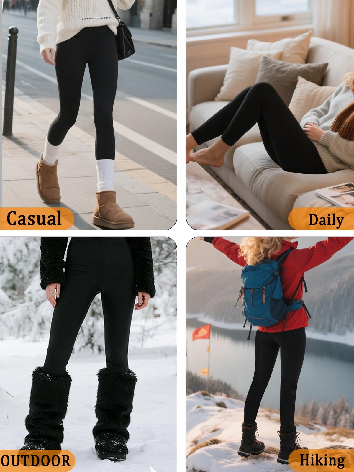 Women’s Thermal Fleece Lined Leggings. Super Soft Low Rise Design Perfect for Yo