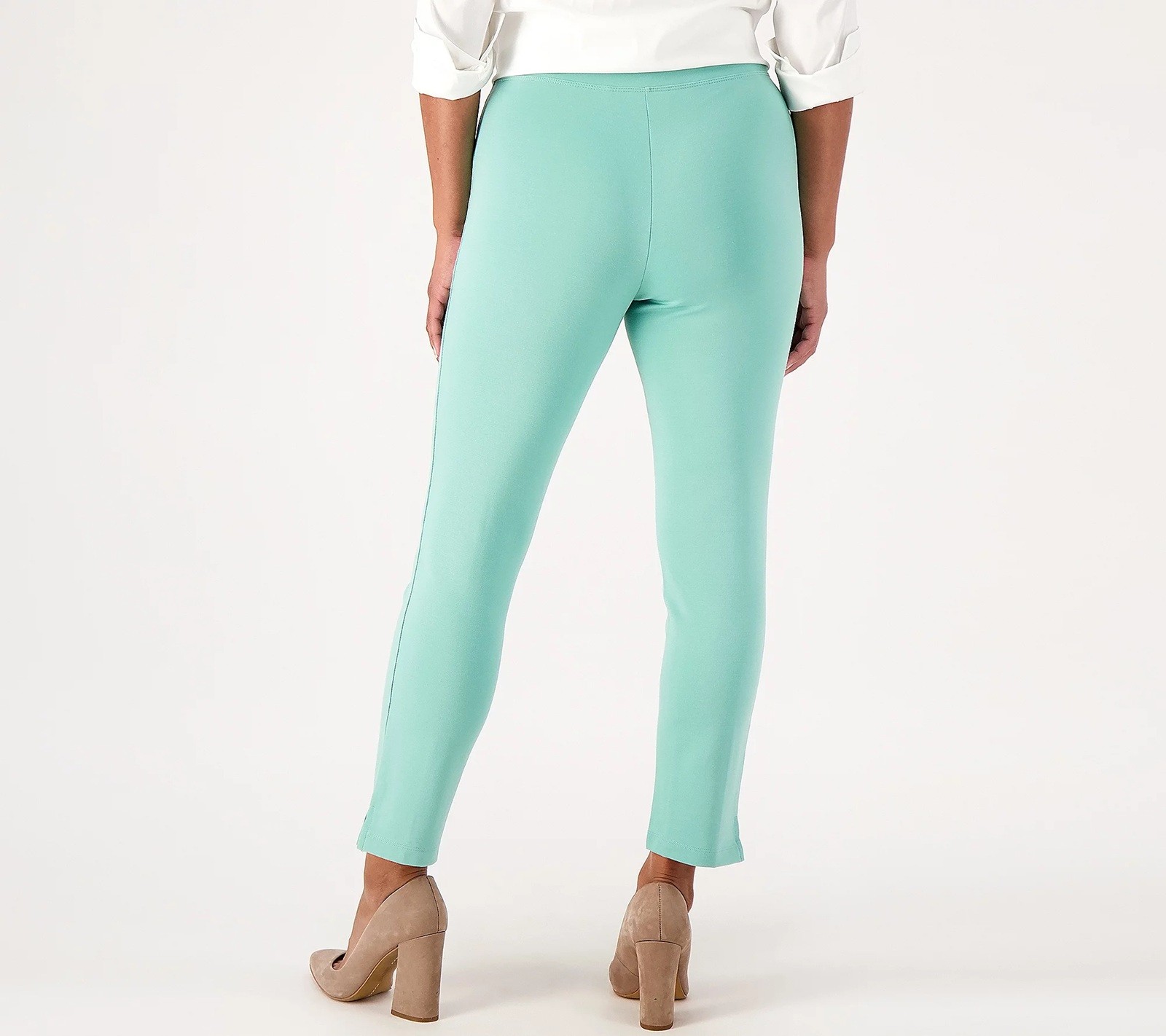 Belle by Kim Gravel 12 Tall Ponte Center Seam Ankle Pant WASABI A568895