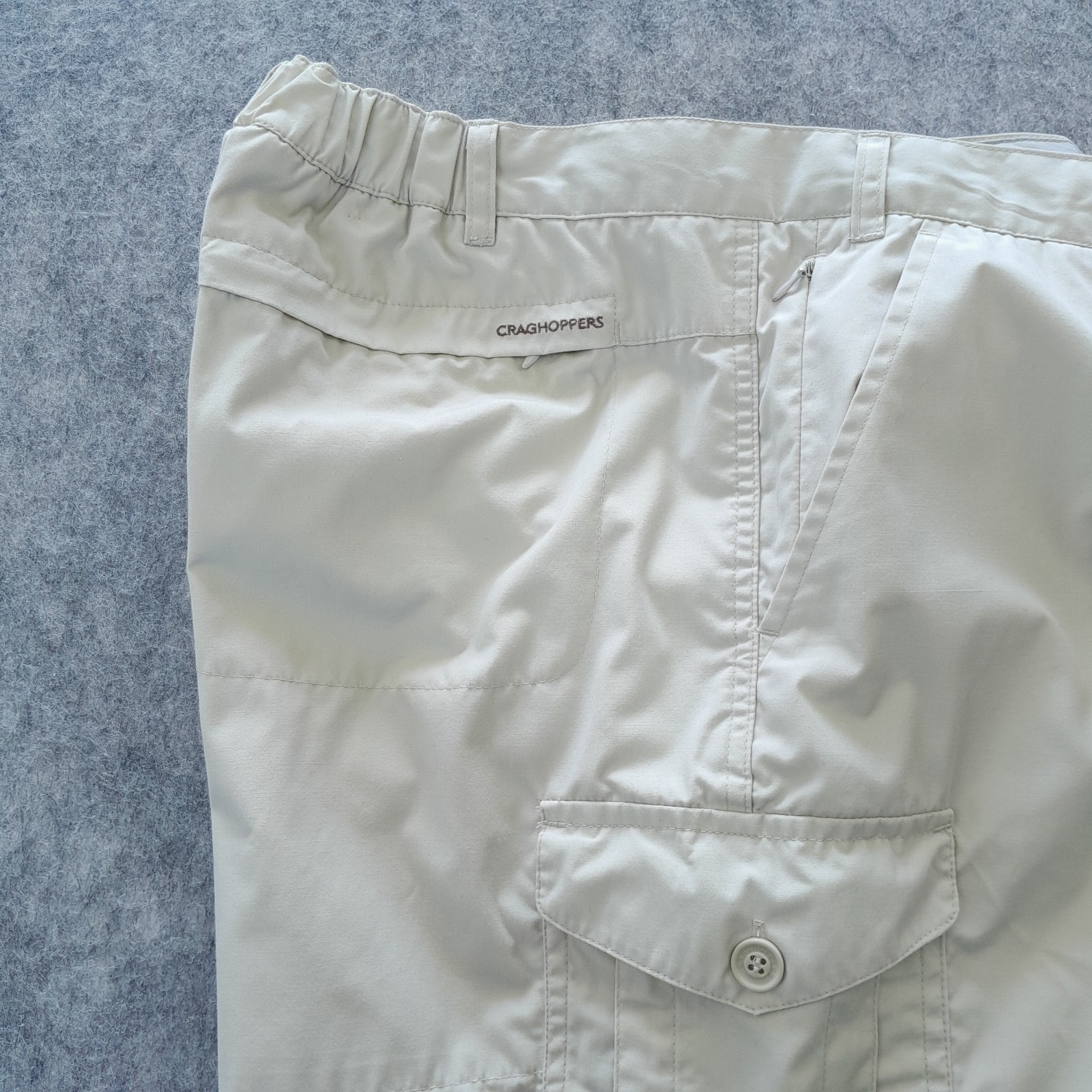 Craghoppers Convertible Trousers Womans UK18 Reg Ivory Kiwi Zip Off Walking Shor