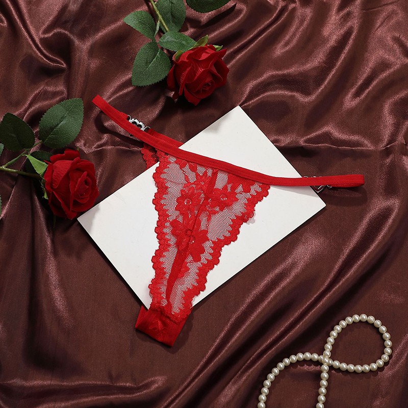 4 Pack Low Sexy Womens Lace Panties Thongs See Through Underwear Lingerie Bikini