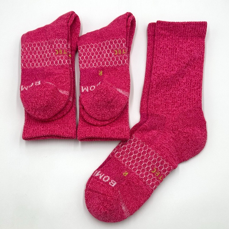 3 pairs BOMBAS Women’s All performance Calf Socks Running Size Large 11-13 Pink