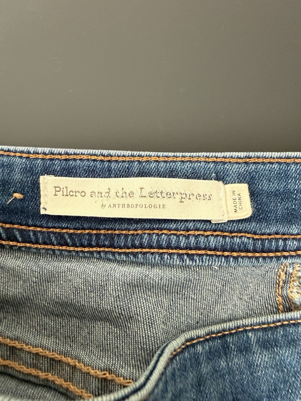 Pilcro and the Letterpress Women’s Blue Bootcut Jeans Slim Mid Rise Stretch