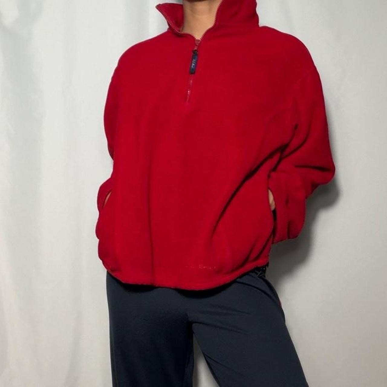 Vintage L.L.Bean red fleece quarter zip