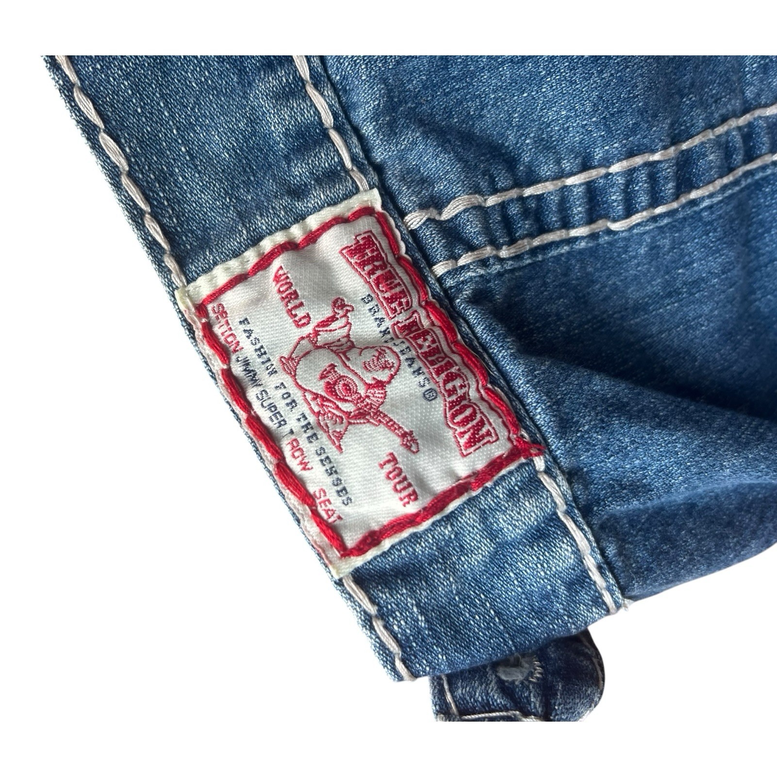 True Religion Jimmy Super T World Tour Y2K Women’s Blue Button-Front Jacket L