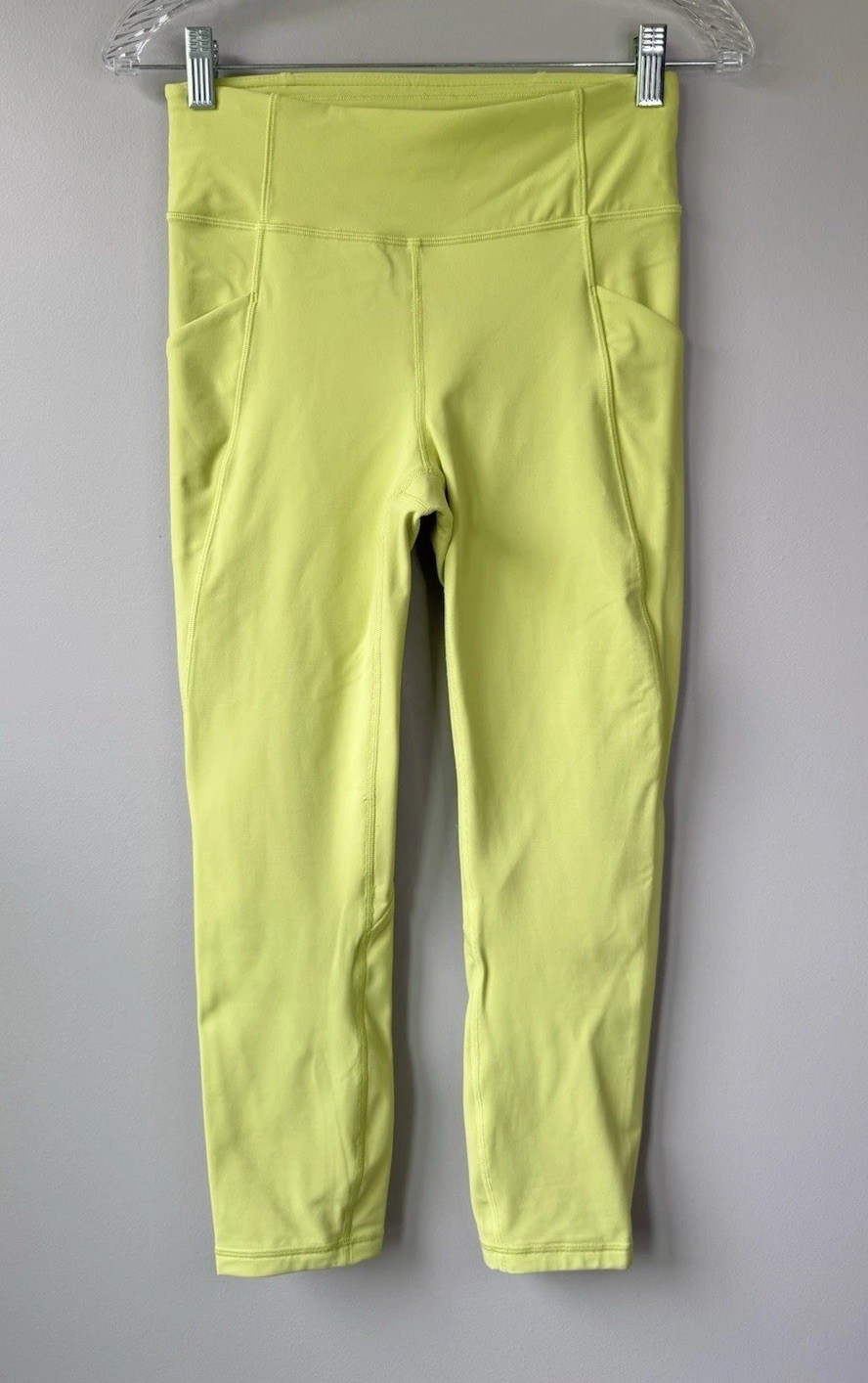 Lululemon Size 6 Women’s Time to Sweat Crop 23″ Lemon Vibe Run Training Leggings