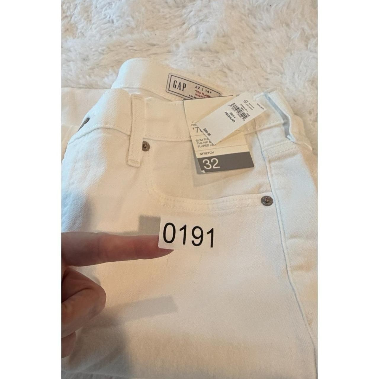 Gap Jeans Size 32 / 14 Women White Pants Stretch Denim Mid Rise 70s Flared NWT