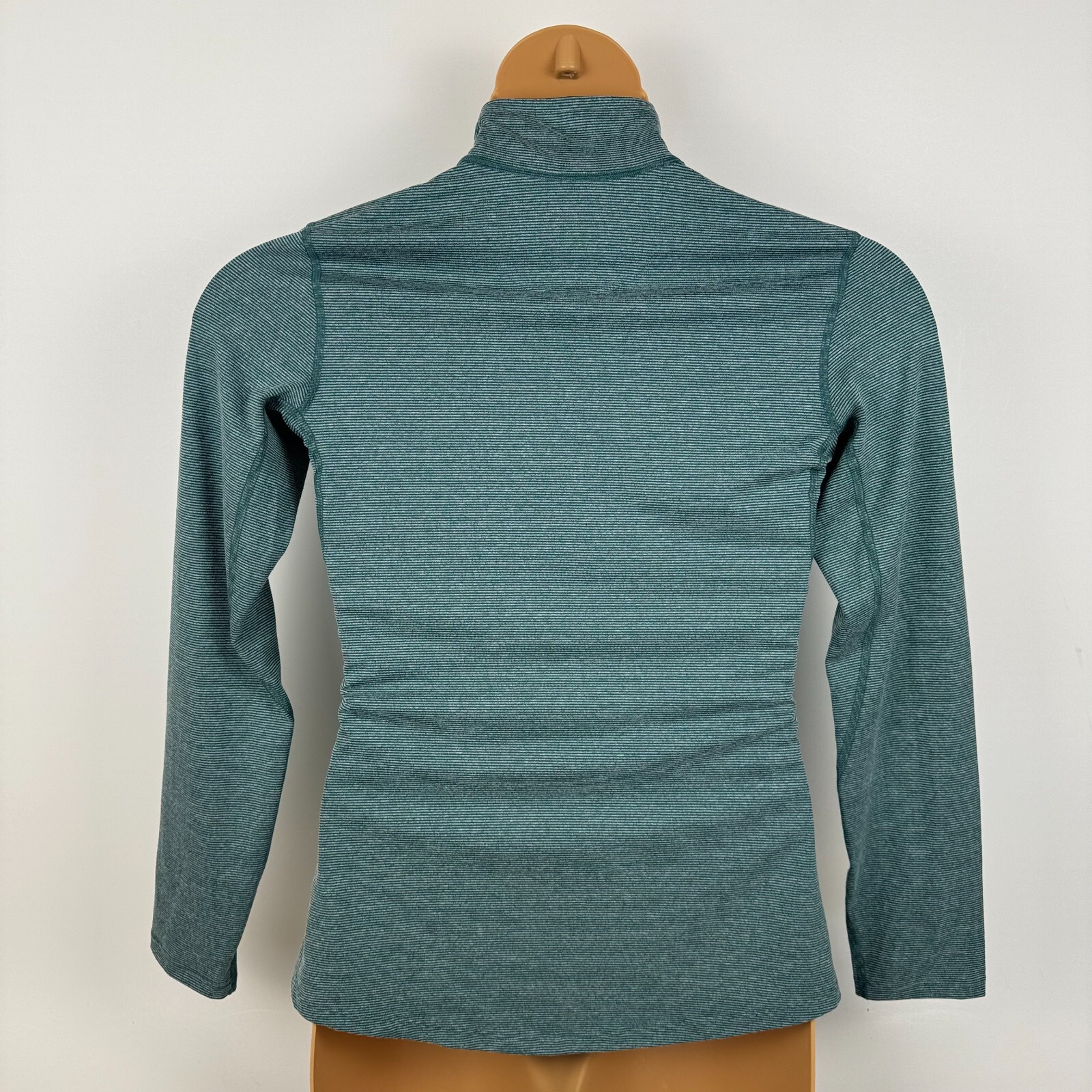 REI 1/2 Zip Lightweight Baselayer Shirt Polyester Striped Green Womens Small S