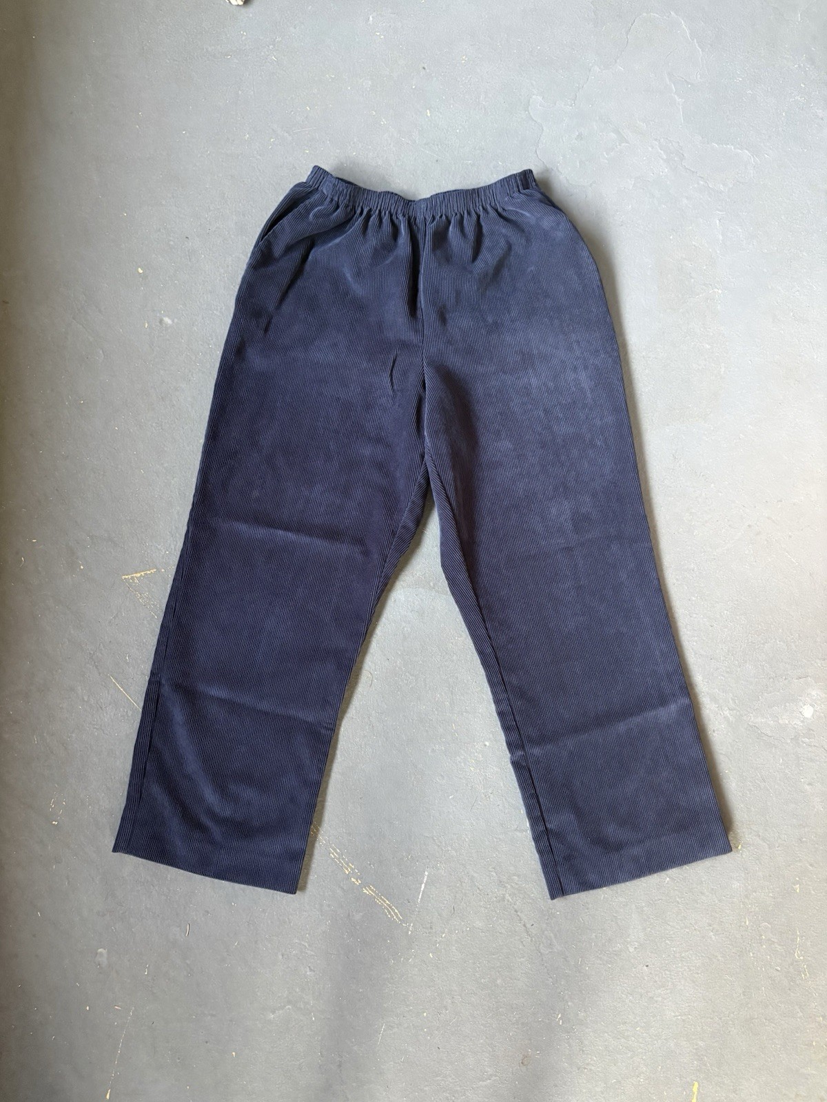 Alfred Dunner Urban Wide Leg Corduroy Pants Womens small navy blue Comfy Y2K