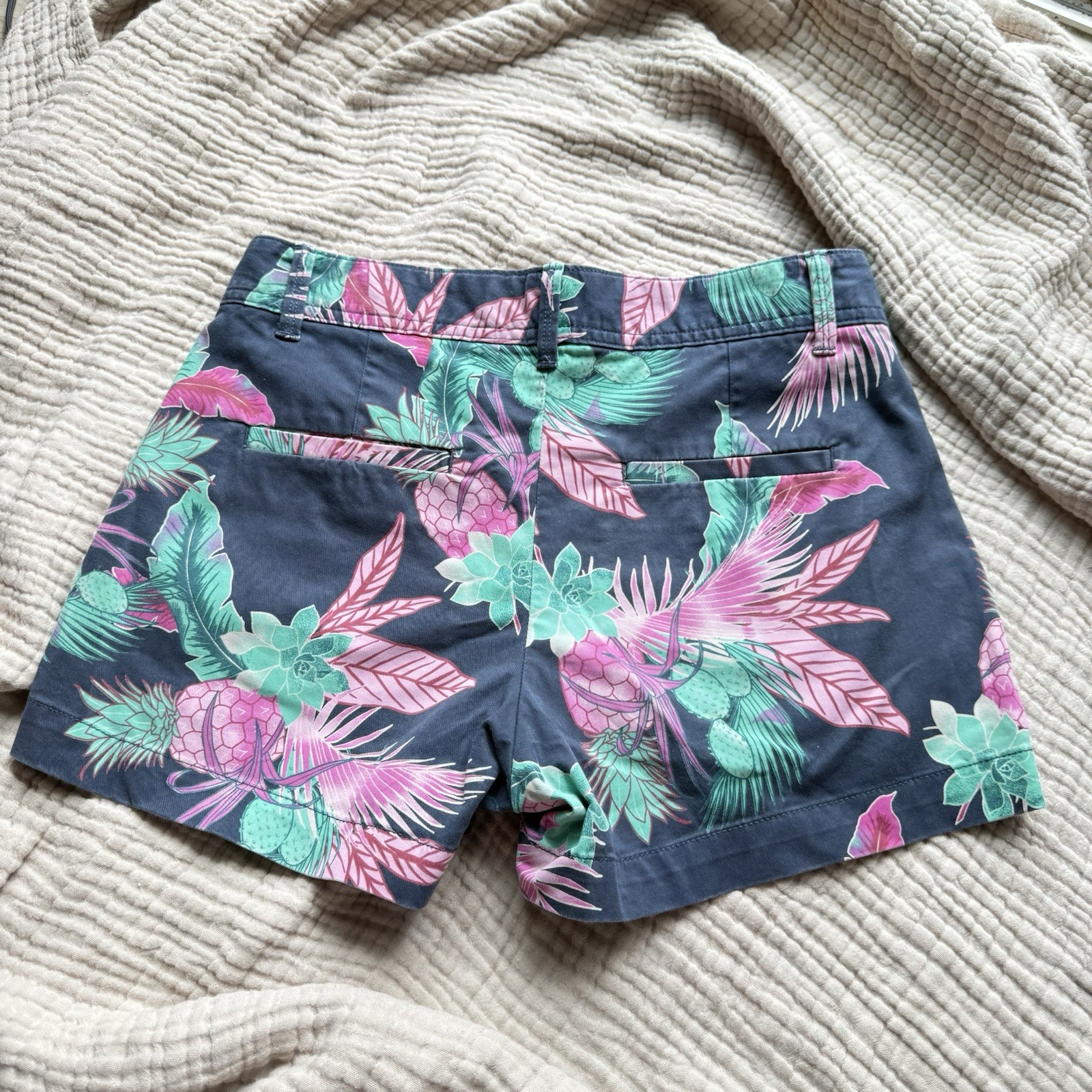 GAP City Short Women’s Chino Shorts Tropical Floral Print Cotton Size 0