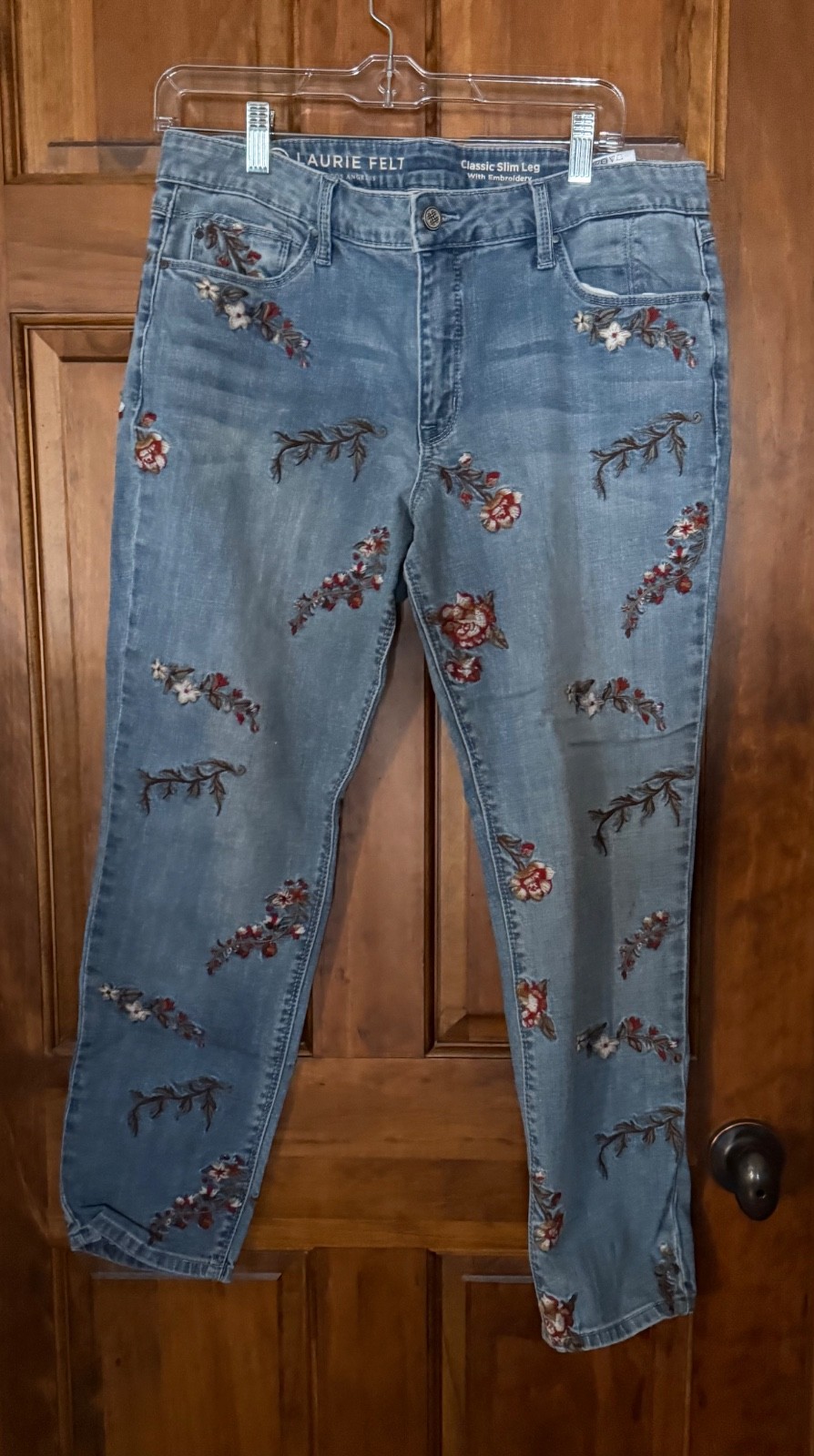 Laurie Felt jeans 12 R embroidered BOHO HIPPIE