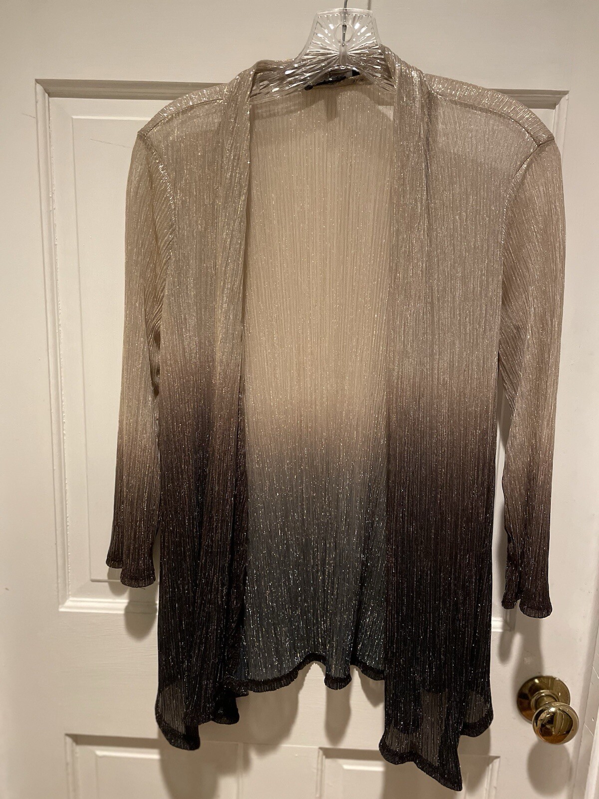 Sheer Dressy Jacket size SMALL Metallic Ombre Lightweight Party ONYX NITE Formal
